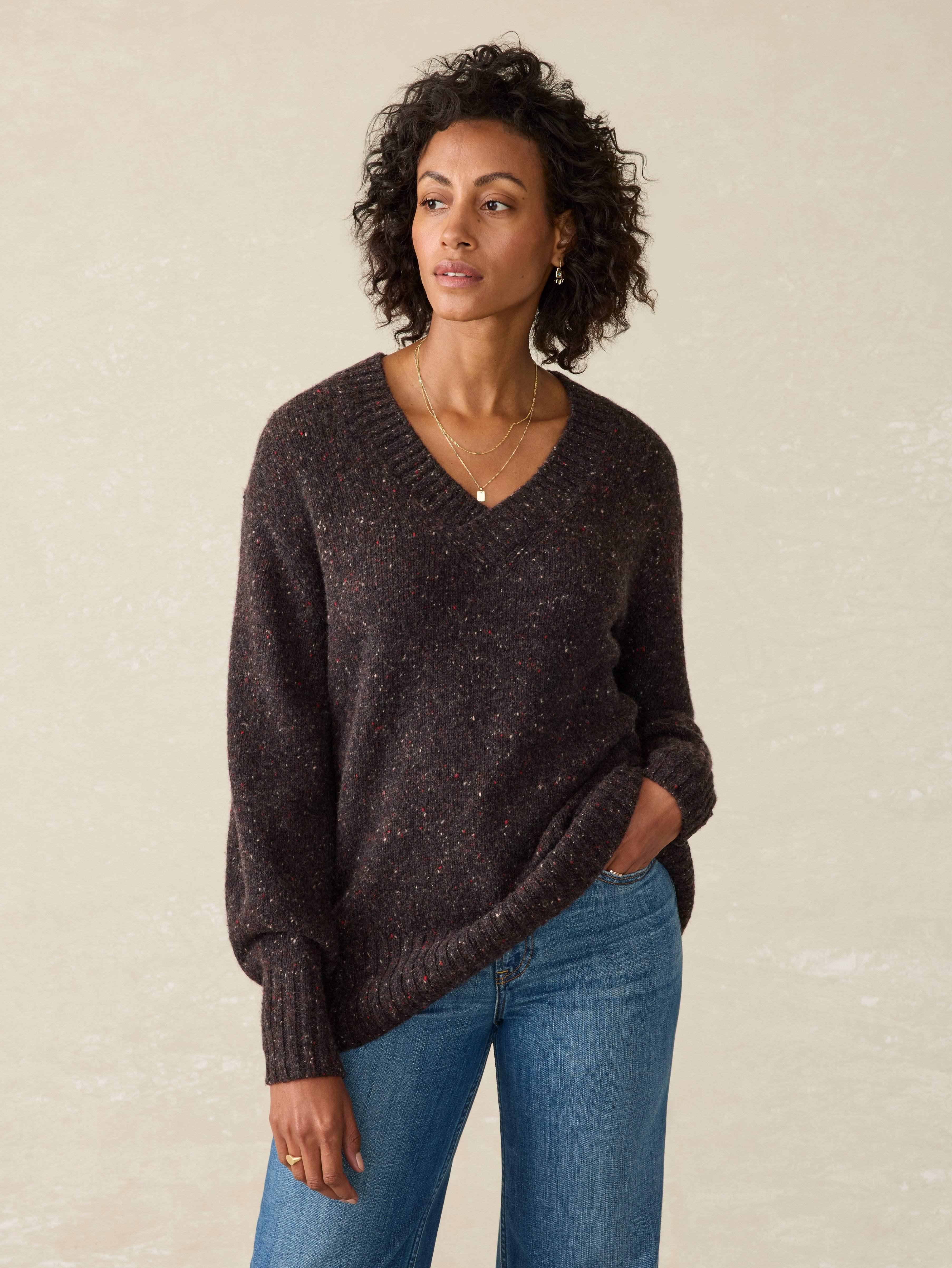 Driftwood Donegal Sweater - Blackberry