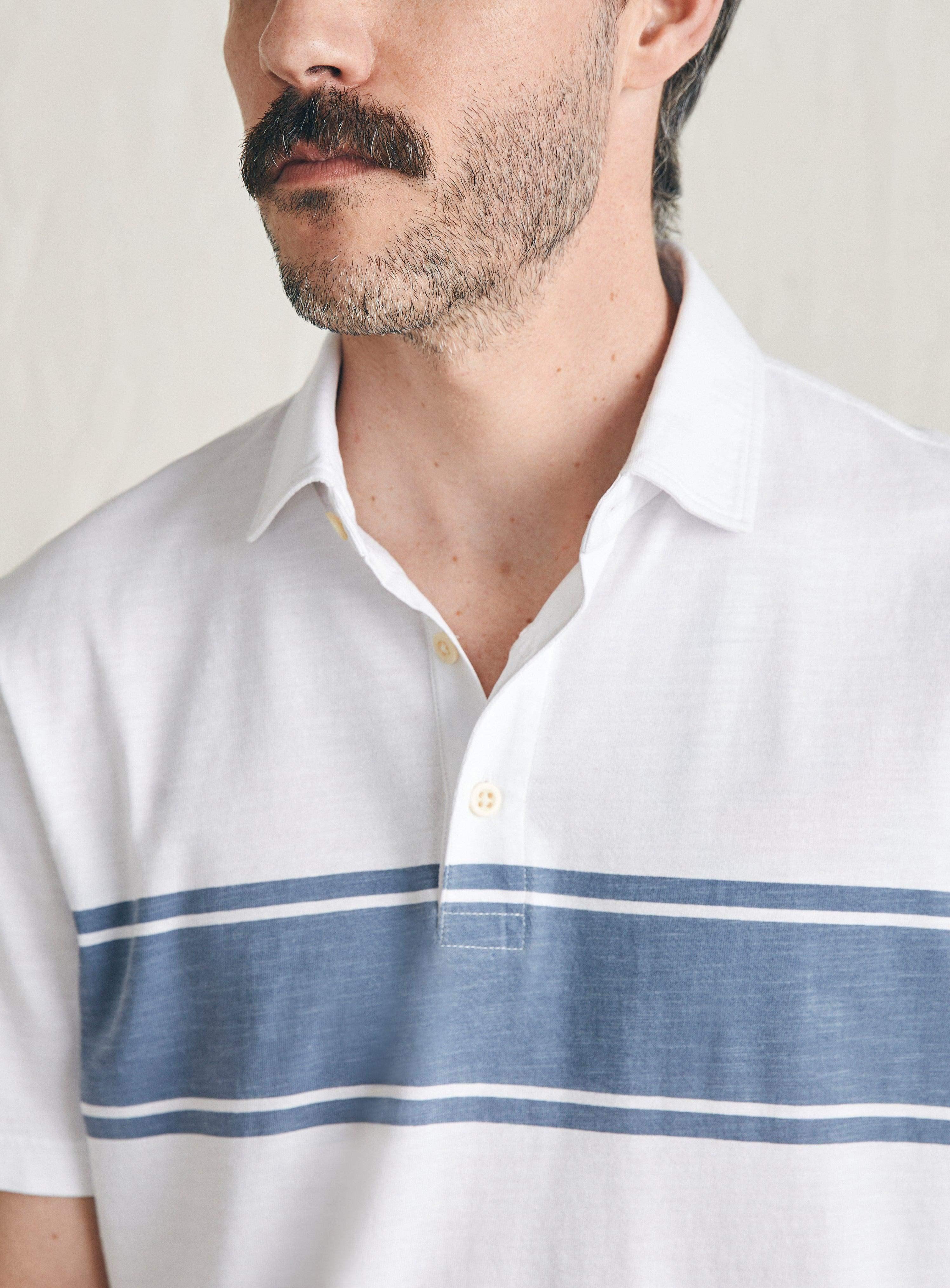 Sunwashed T-Shirt Polo - White Surf Stripe