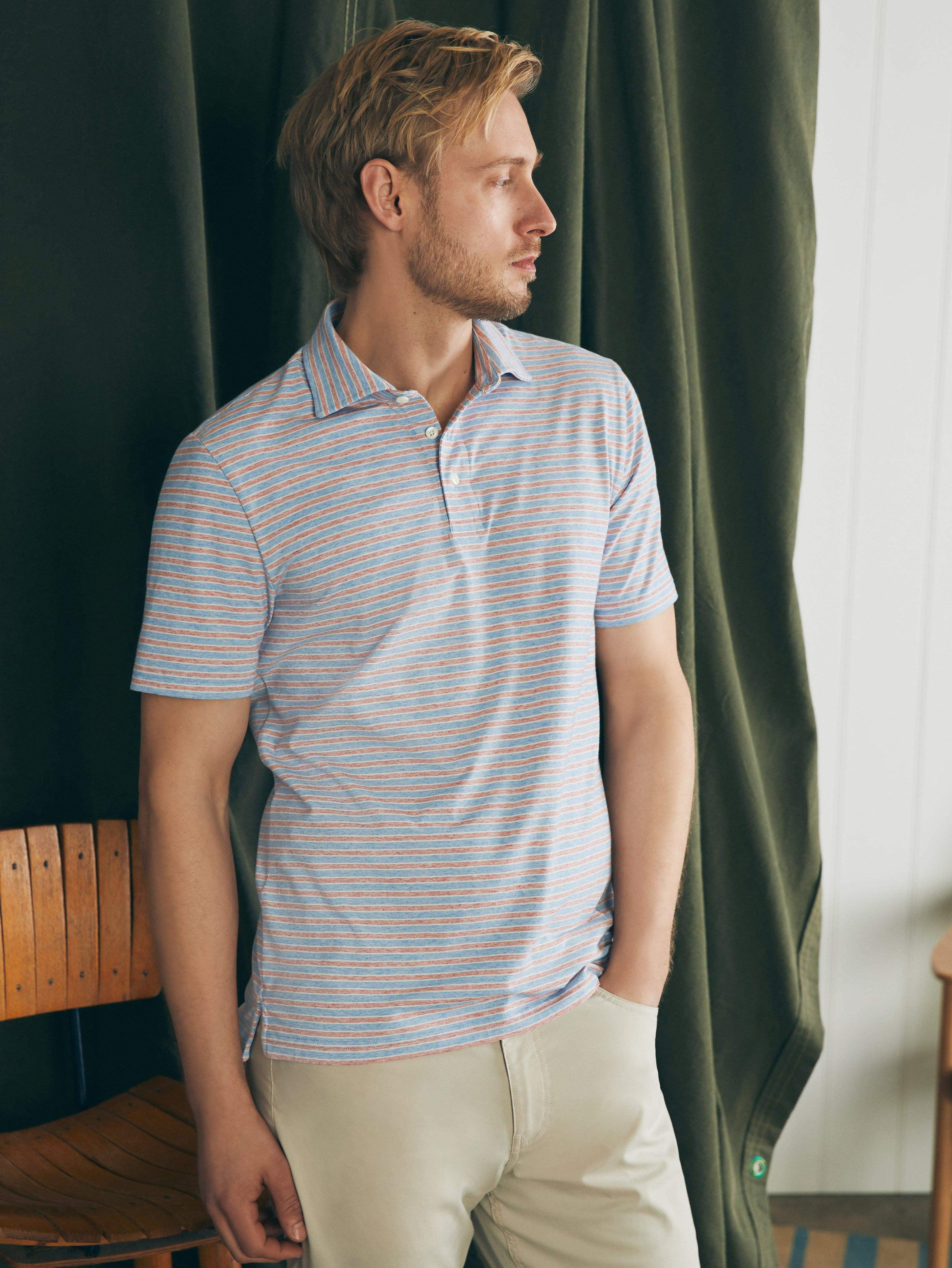 Movement™ Short-Sleeve Polo Shirt - Horizon Line Stripe