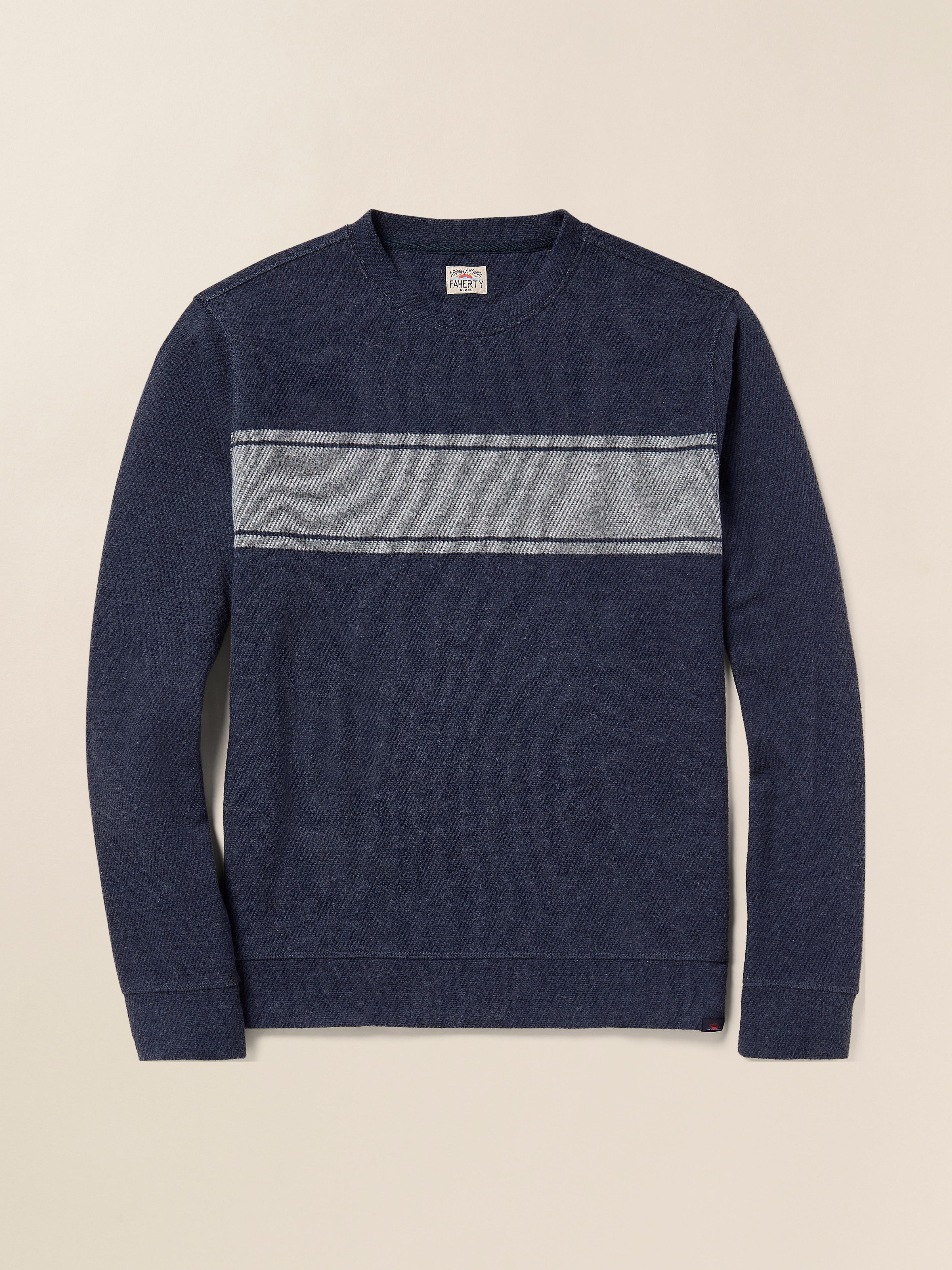 Legend™ Surf Stripe Sweater Crew - Brighton Navy Surf Stripe