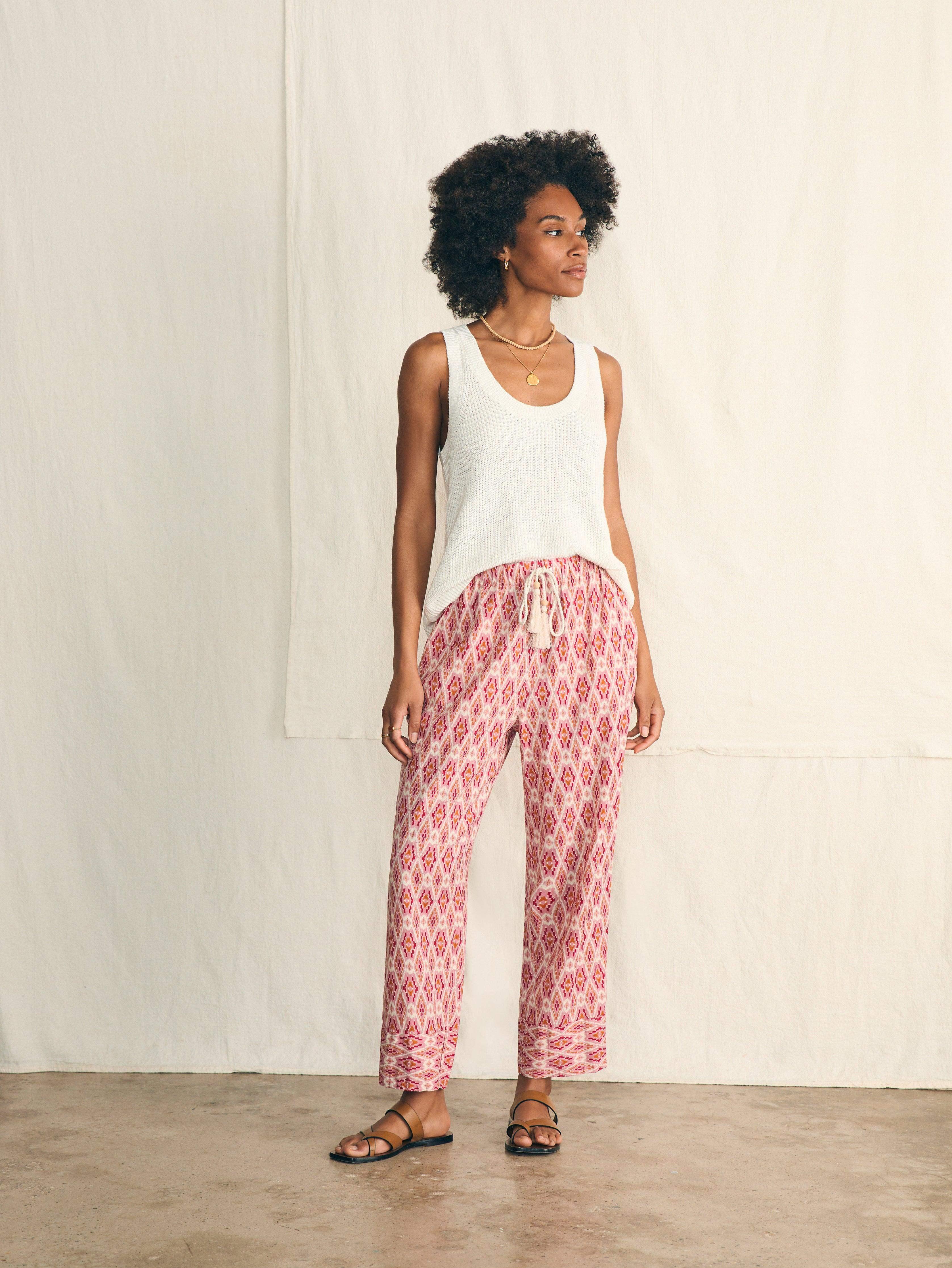 Pacific Beach Linen Pant - Clara Ikat