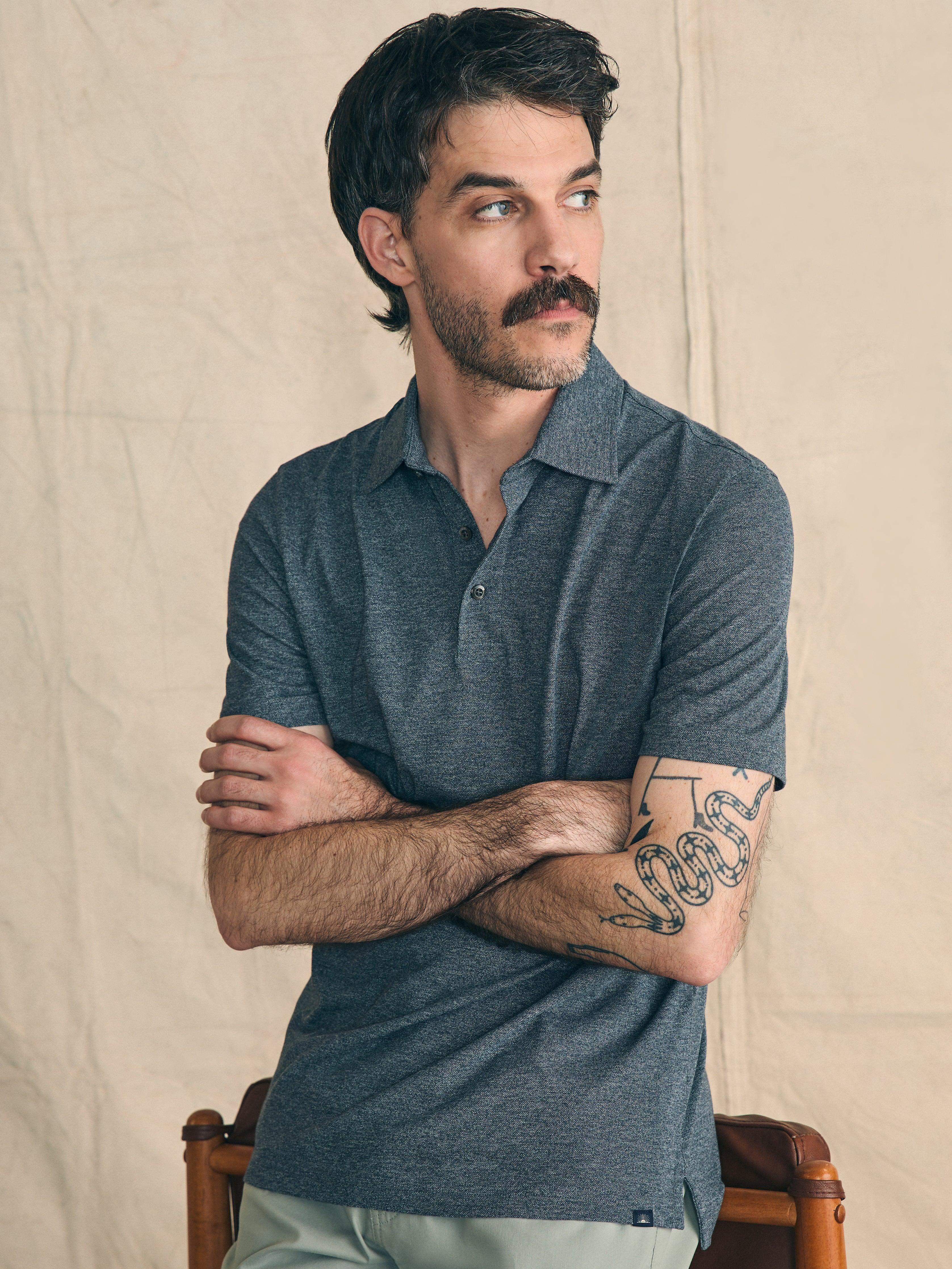 Movement™ Short-Sleeve Pique Polo Shirt - Dusty Iron Heather