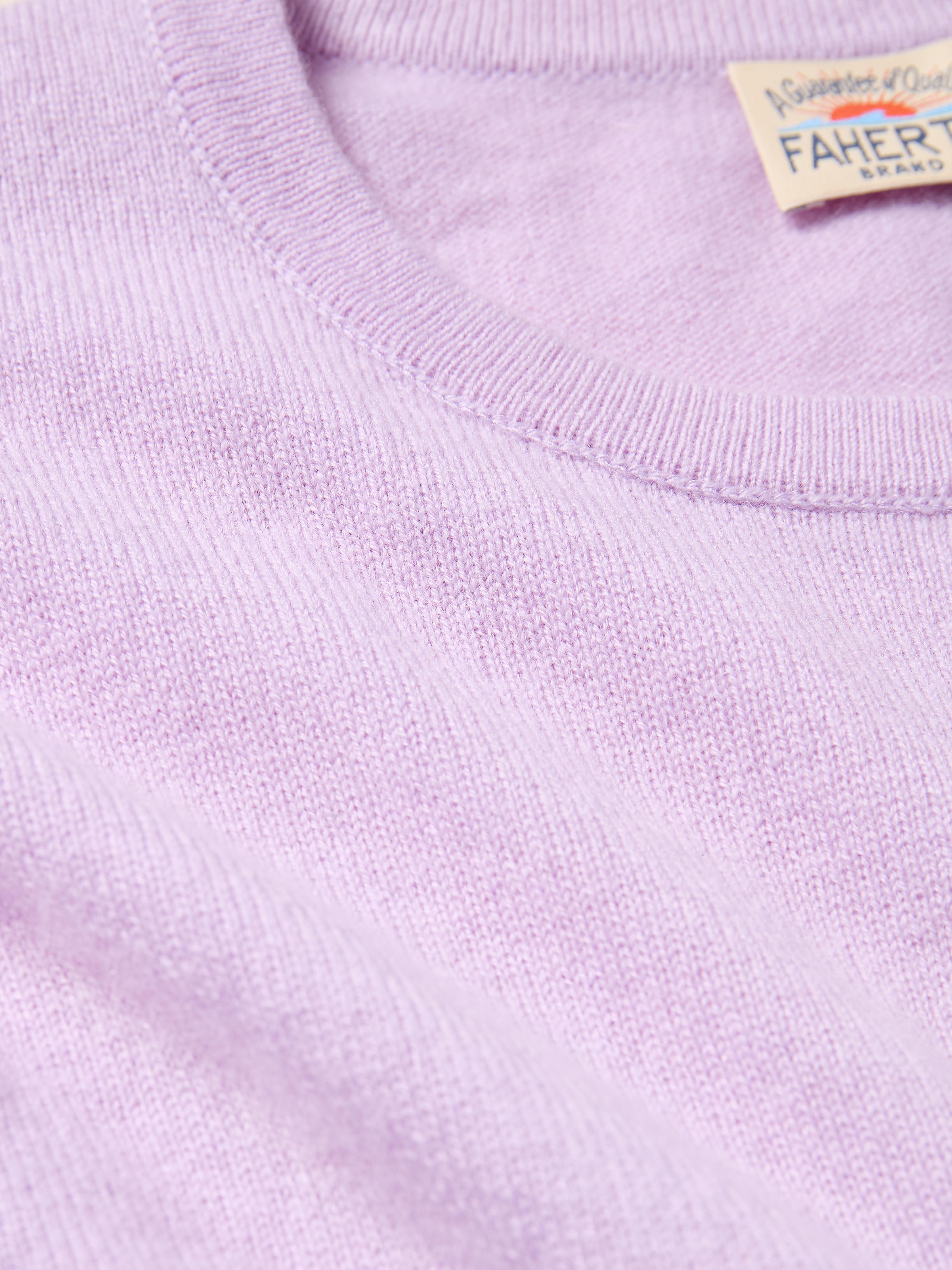 Tropical Cashmere Crewneck Sweater - Coastal Lavender