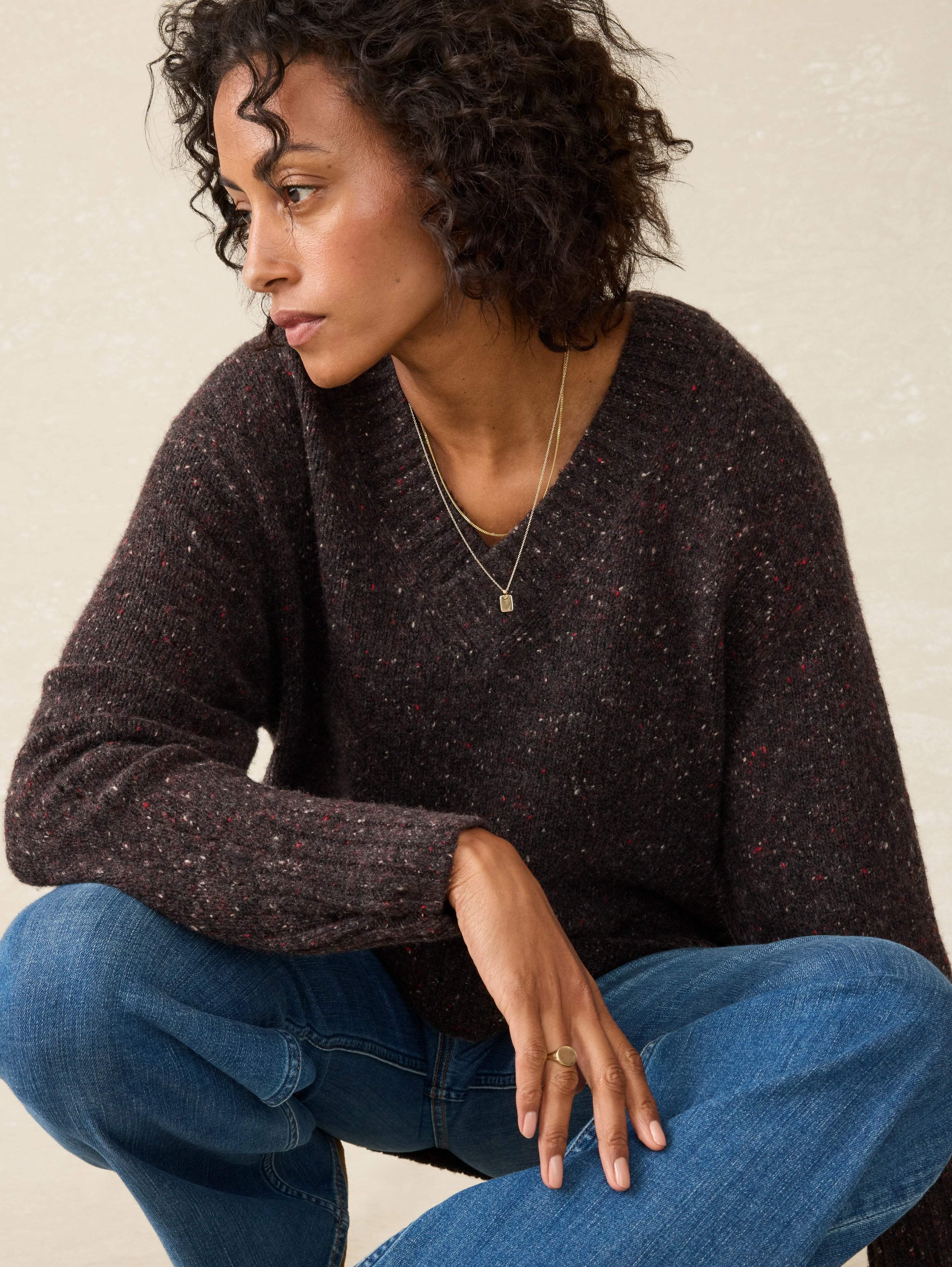 Driftwood Donegal Sweater - Blackberry