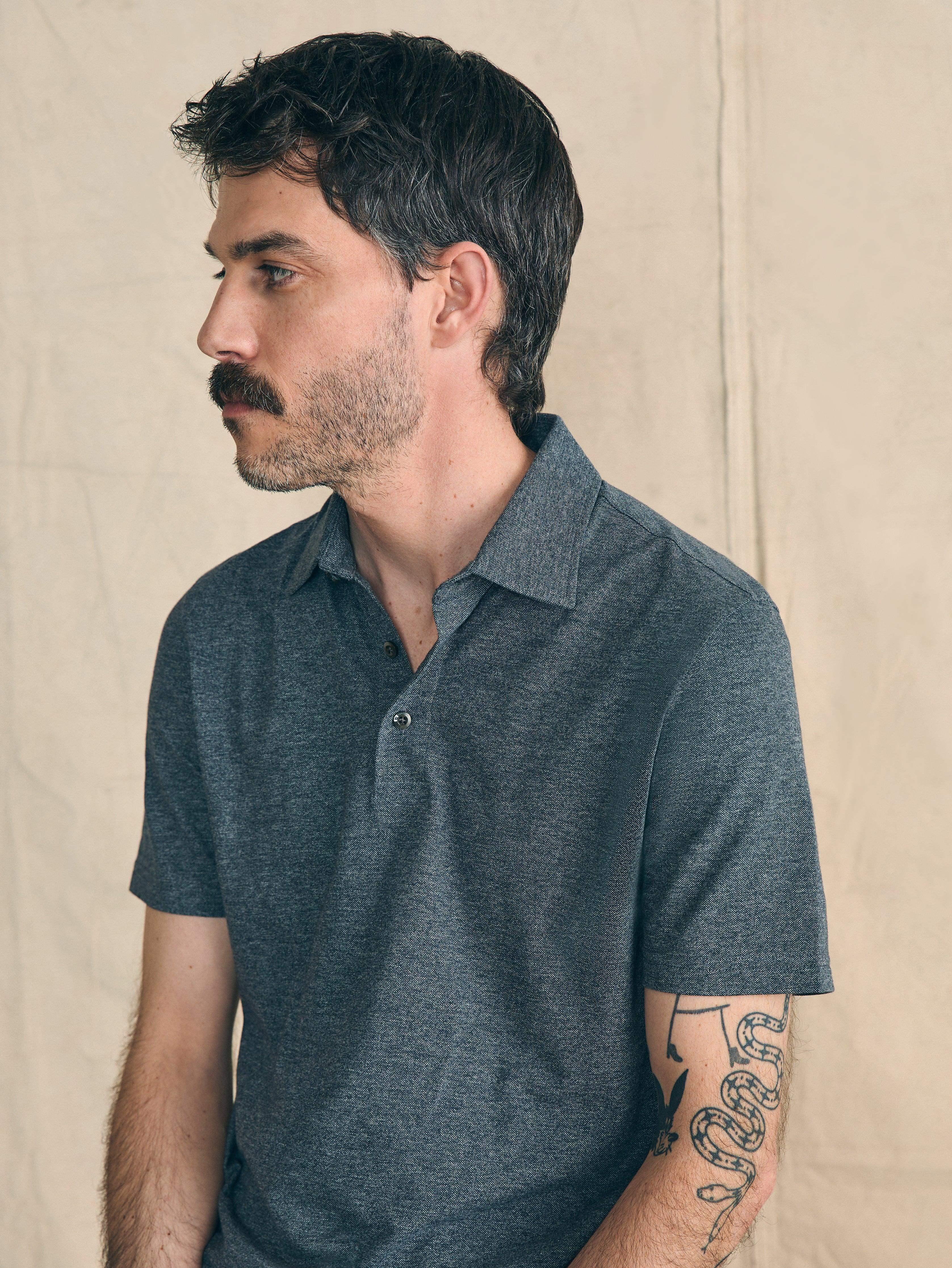 Movement™ Short-Sleeve Pique Polo Shirt - Dusty Iron Heather