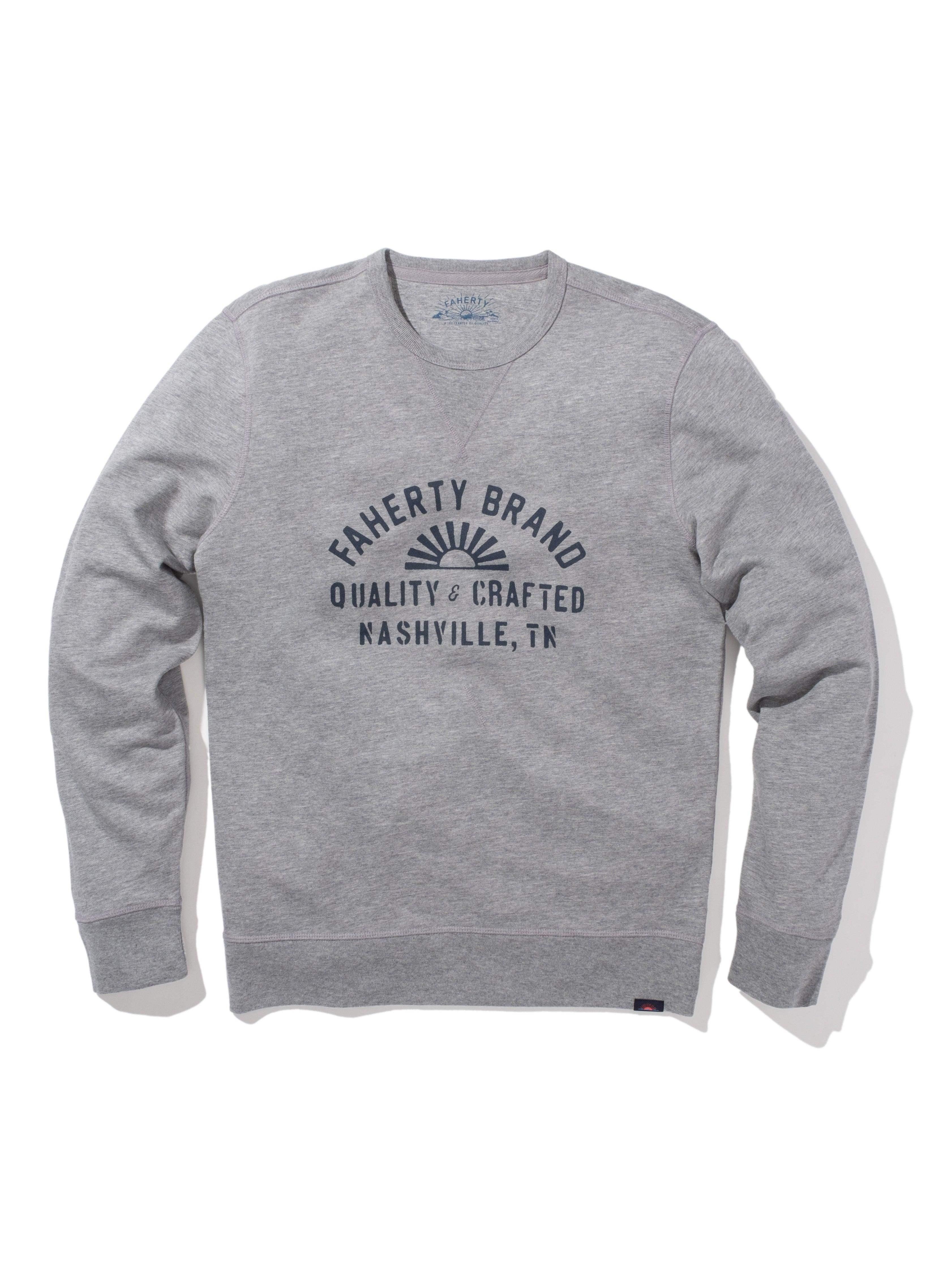 Nashville Long-Sleeve Terry Crewneck - Grey Heather