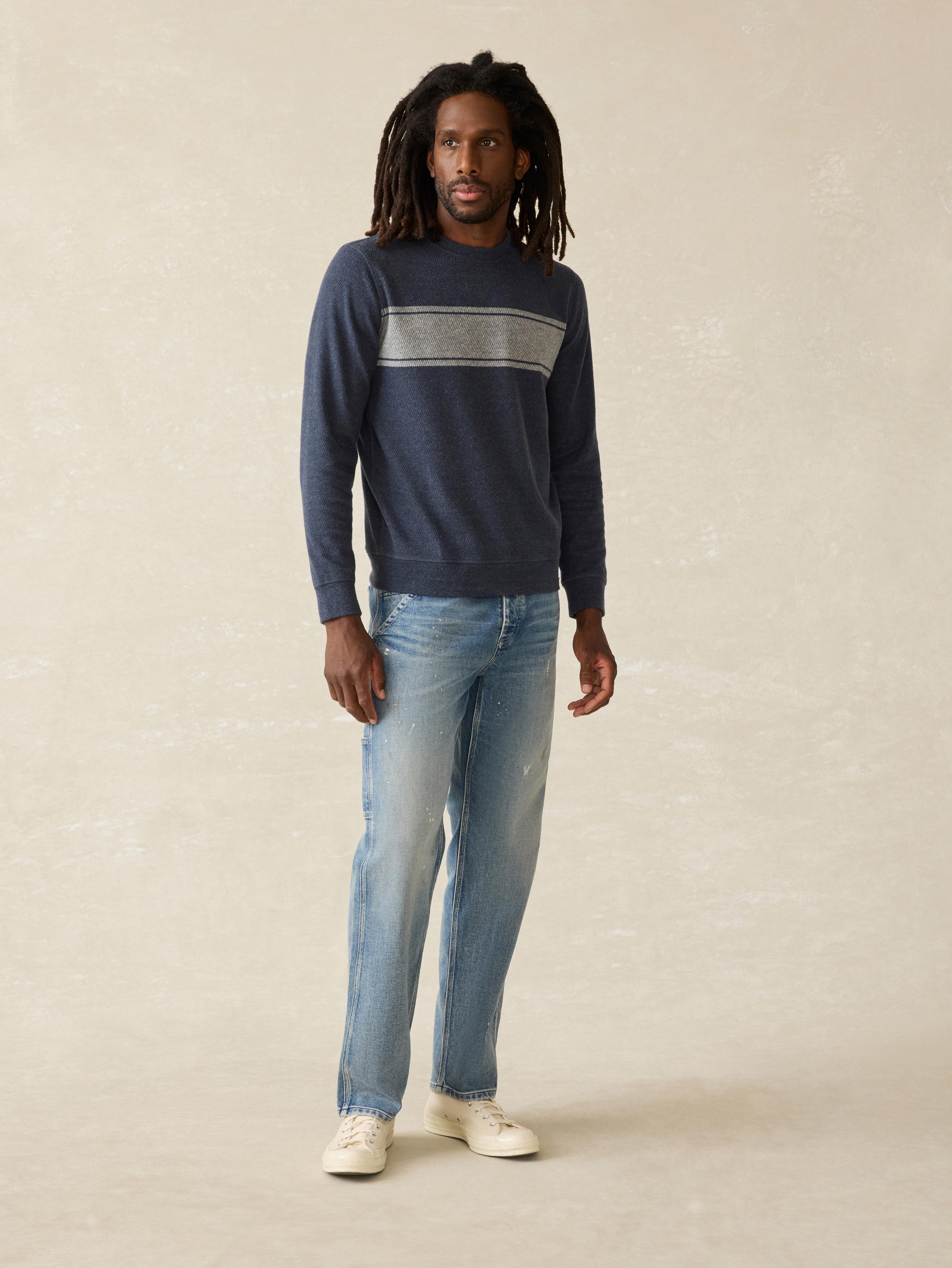 Legend™ Surf Stripe Sweater Crew - Brighton Navy Surf Stripe