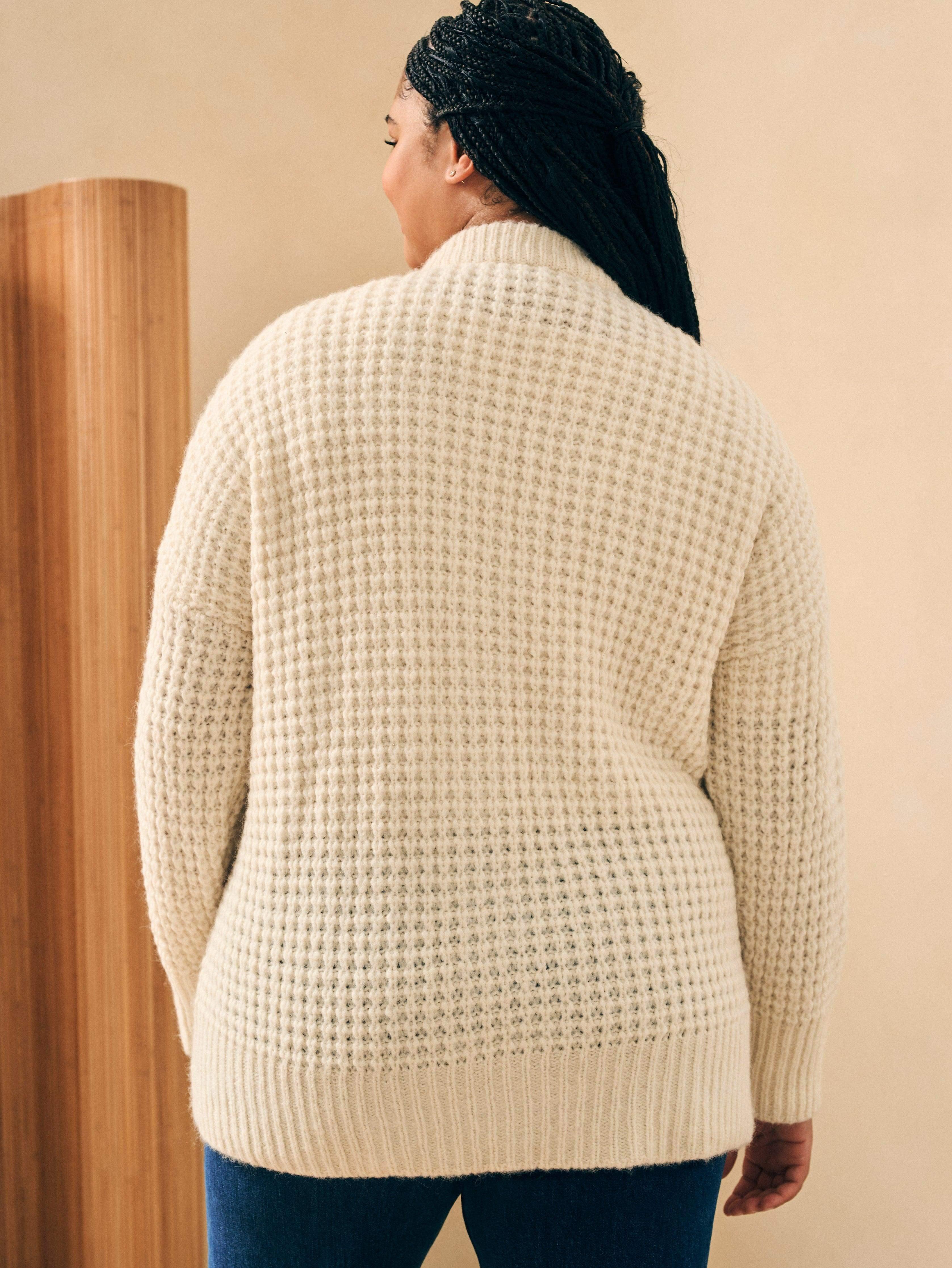 Frost Waffle Cardigan - Cream