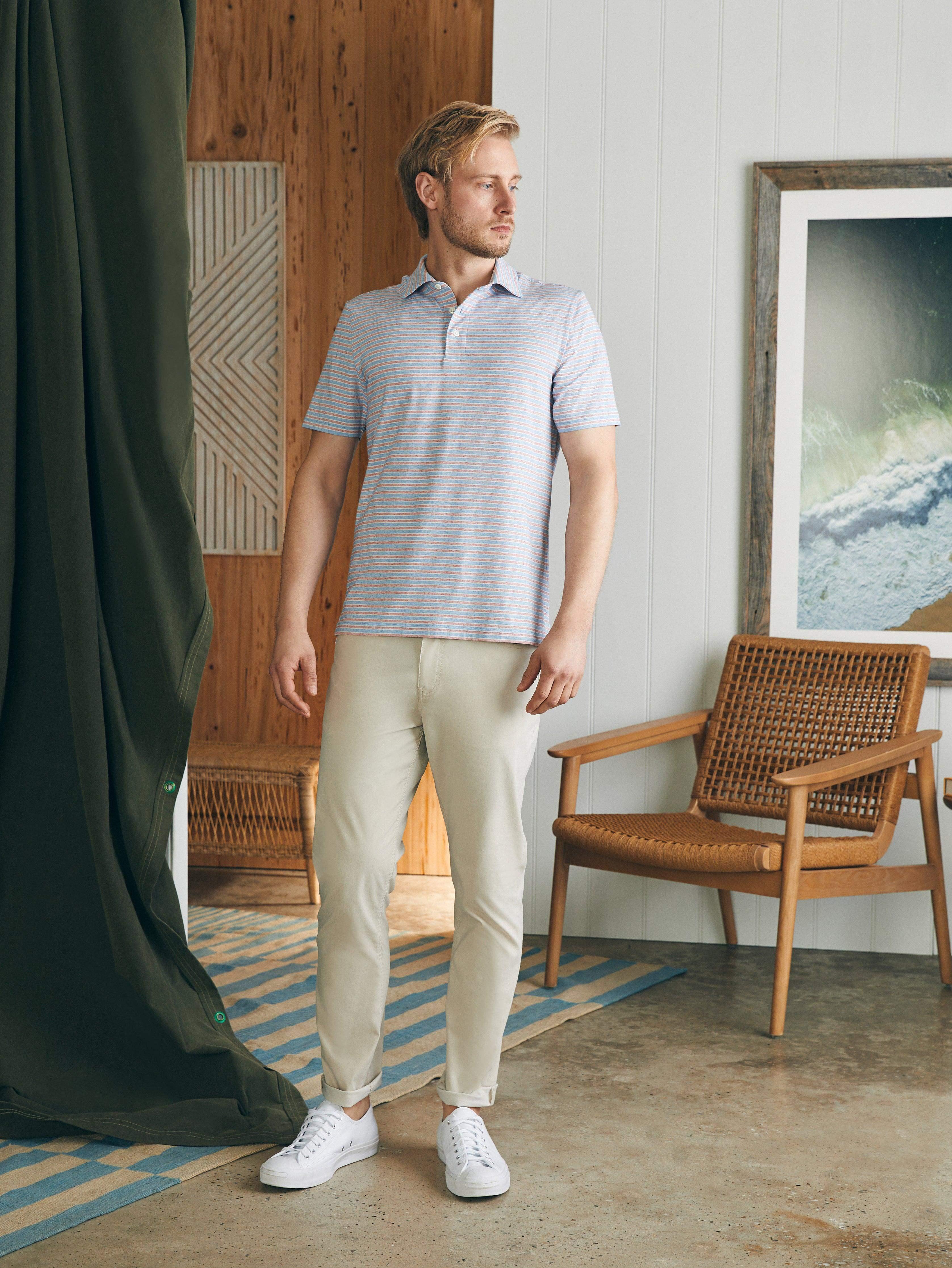 Movement™ Short-Sleeve Polo Shirt - Horizon Line Stripe