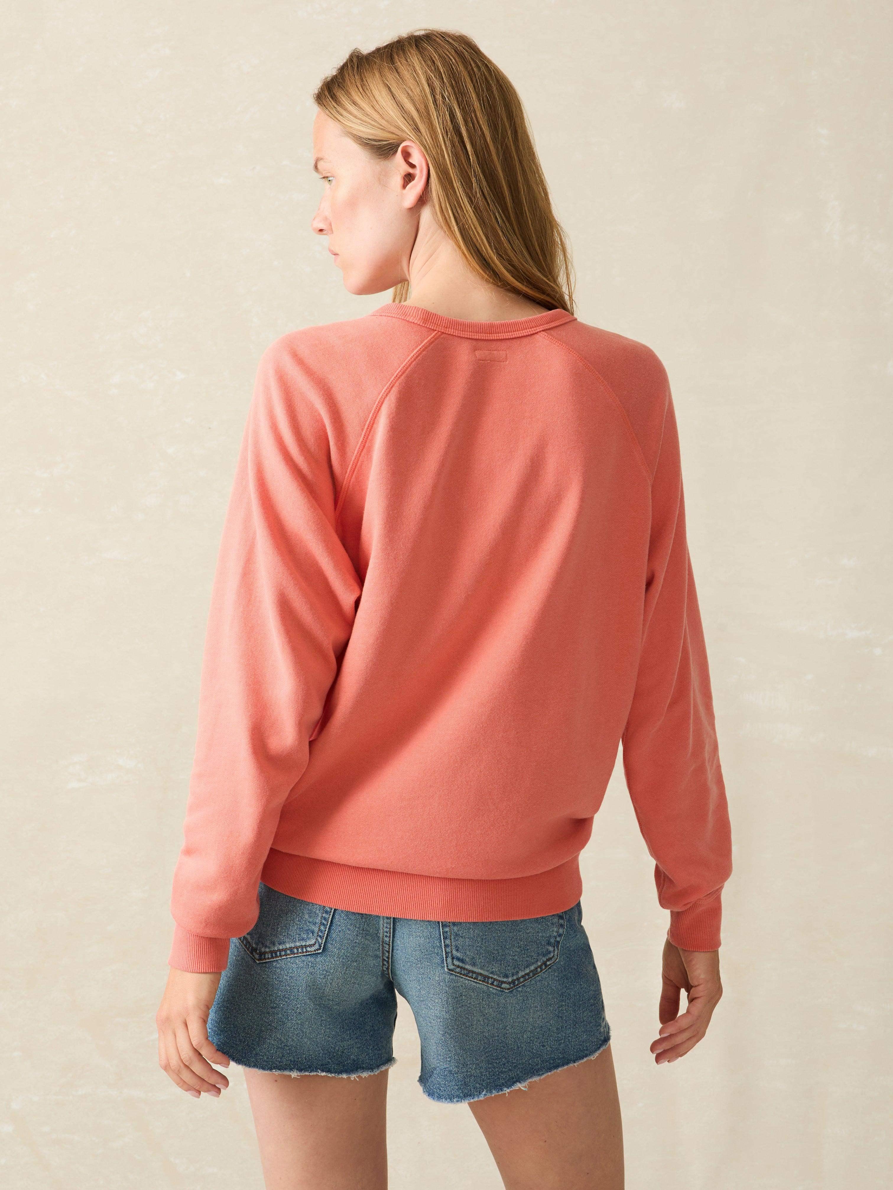 Coastal Cloud Cotton Crew - Hot Coral