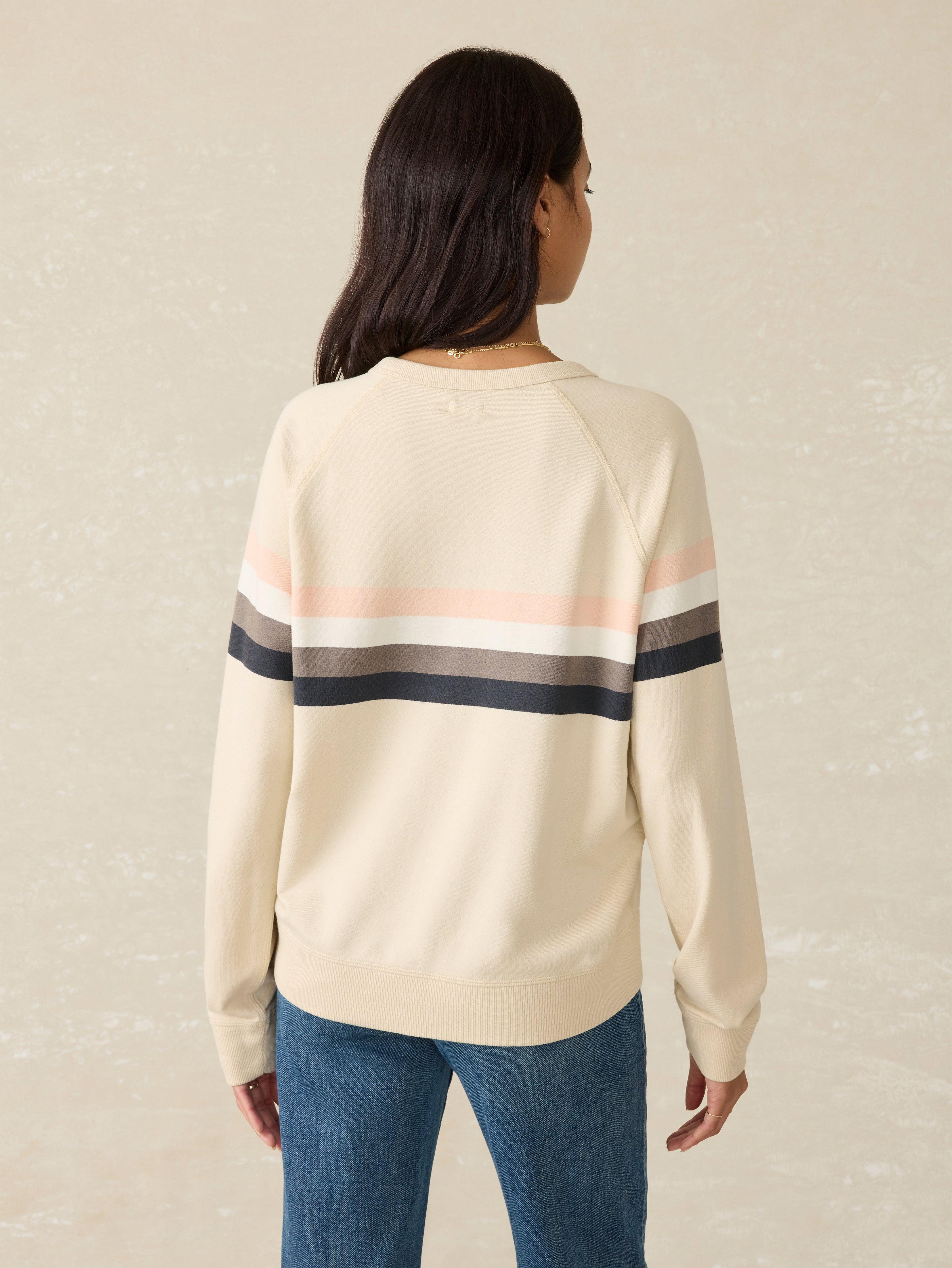 Coastal Cloud Cotton Crew - Sandbar Stripe