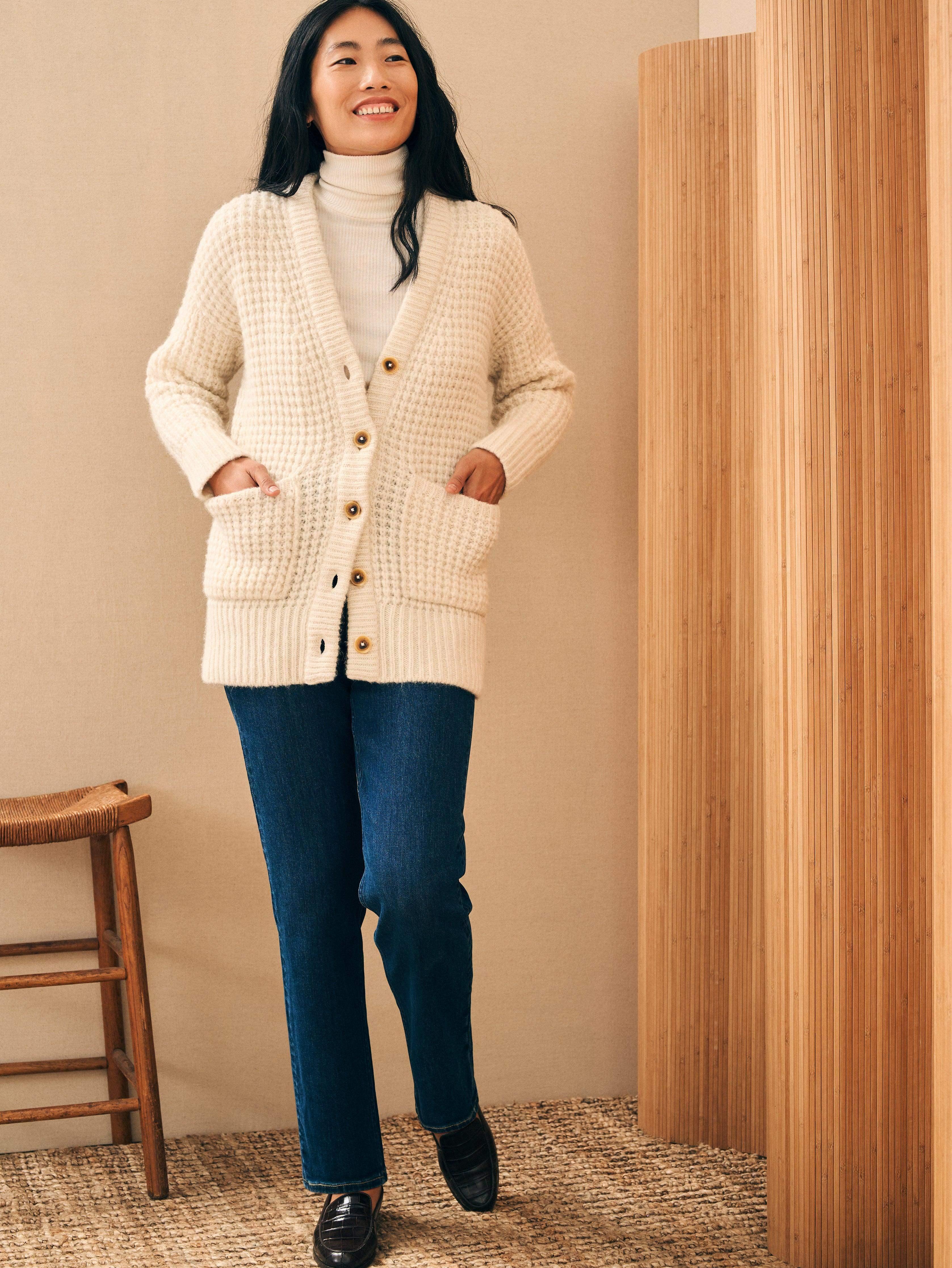 Frost Waffle Cardigan - Cream