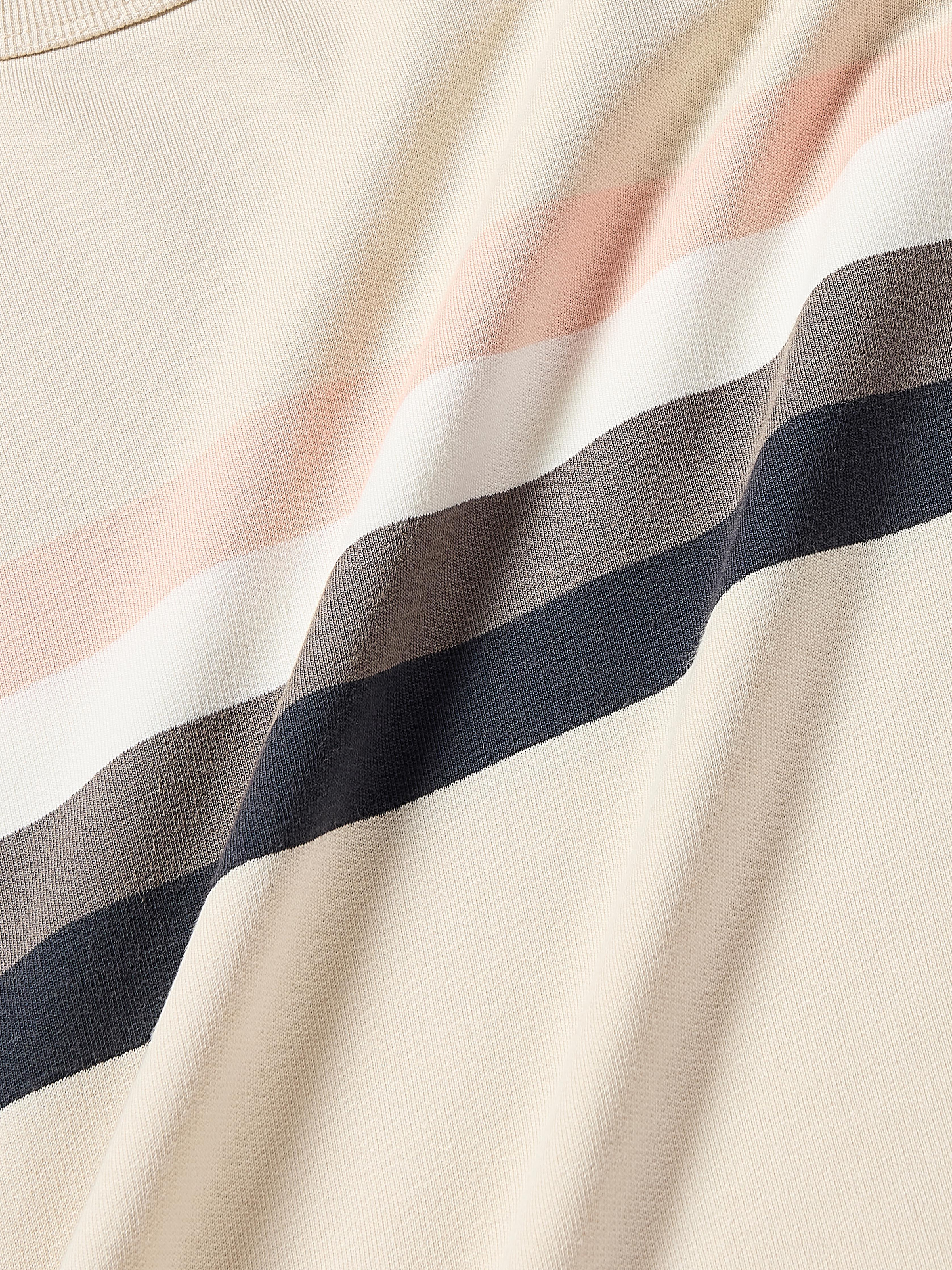 Coastal Cloud Cotton Crew - Sandbar Stripe