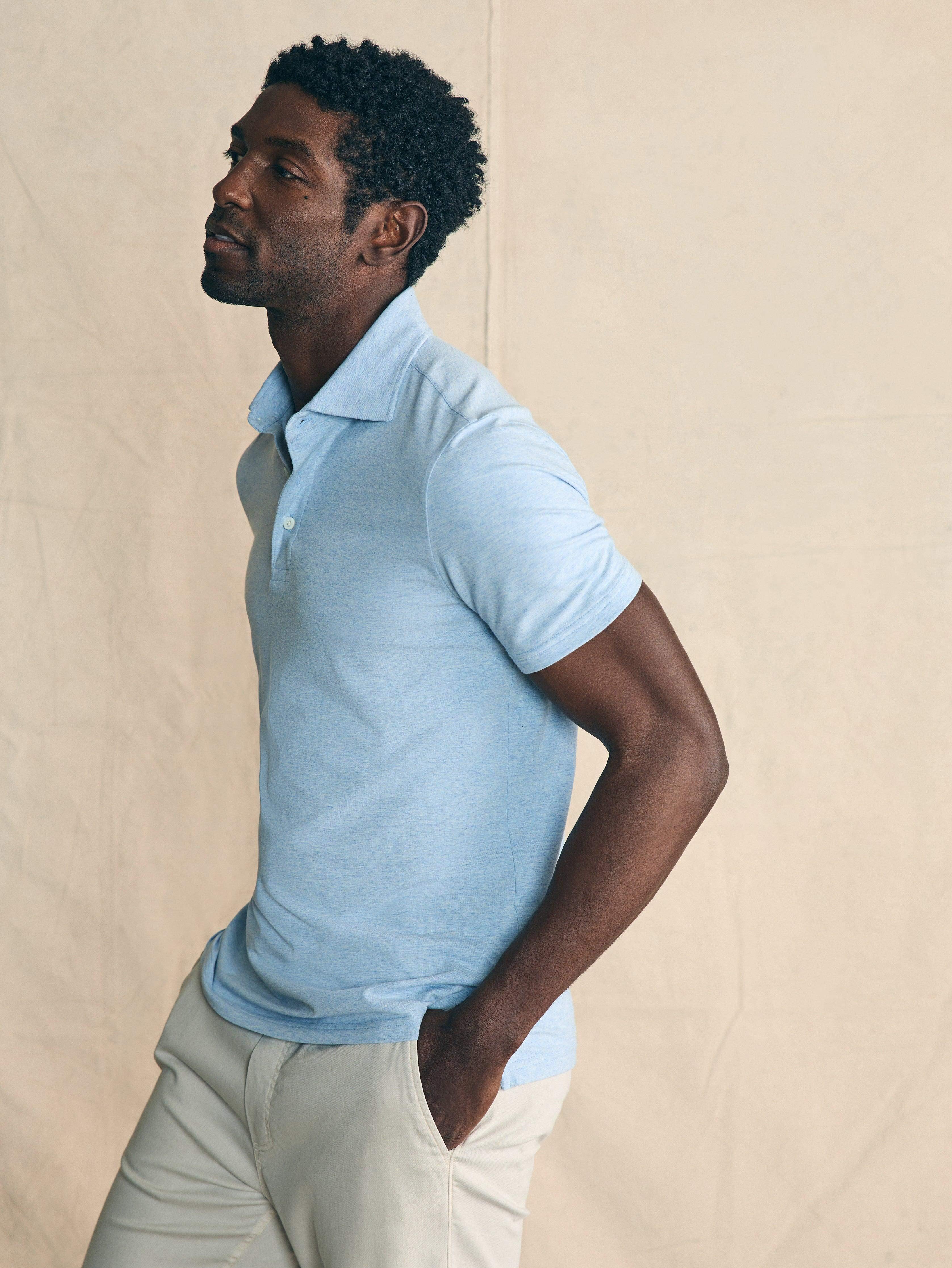 Movement™ Short-Sleeve Polo Shirt - Cardiff Blue Heather