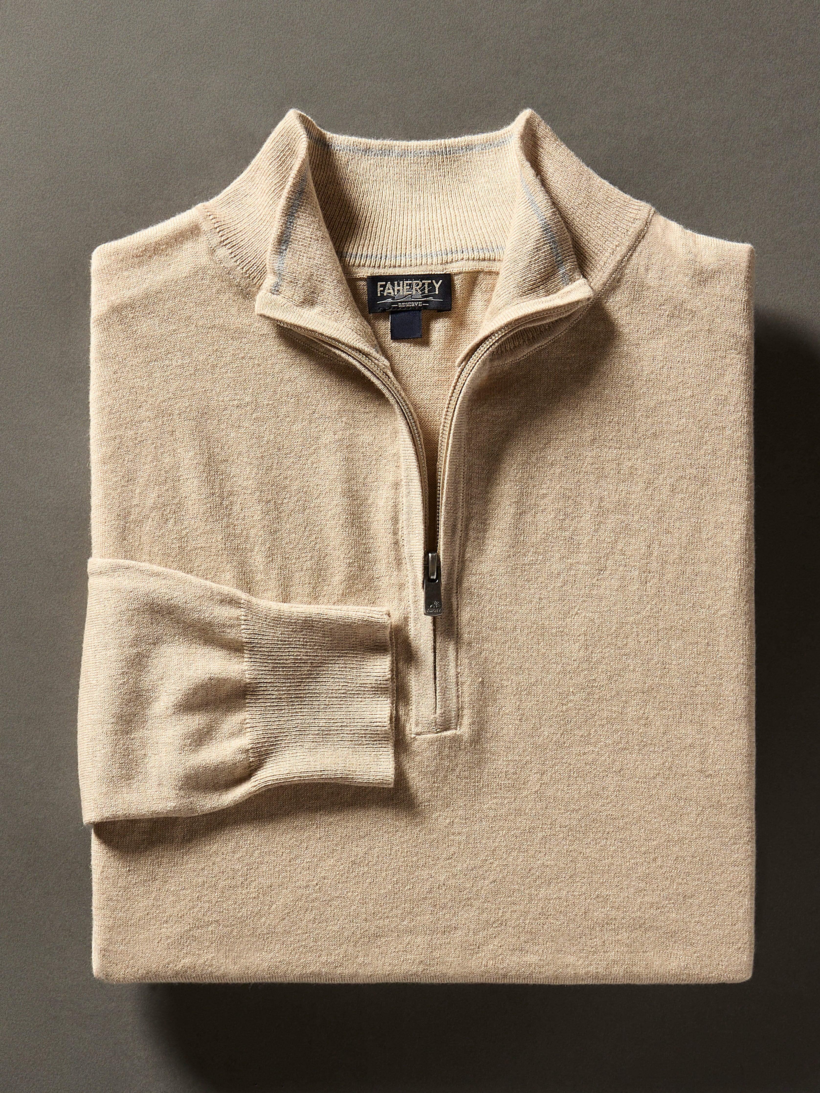 Movement™ Quarter Zip Sweater - Soft Dune Heather