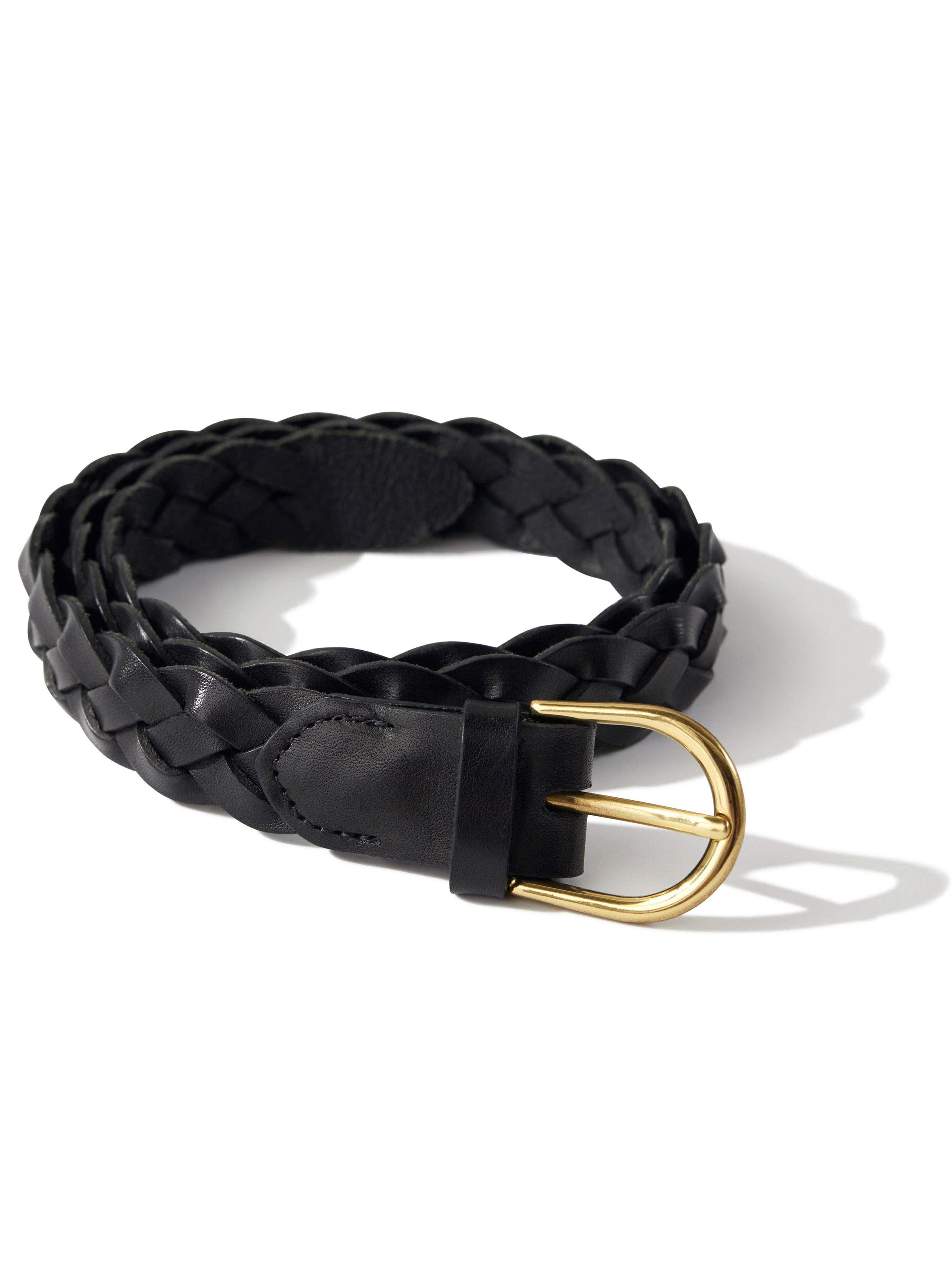 Braided Leather Belt - Black