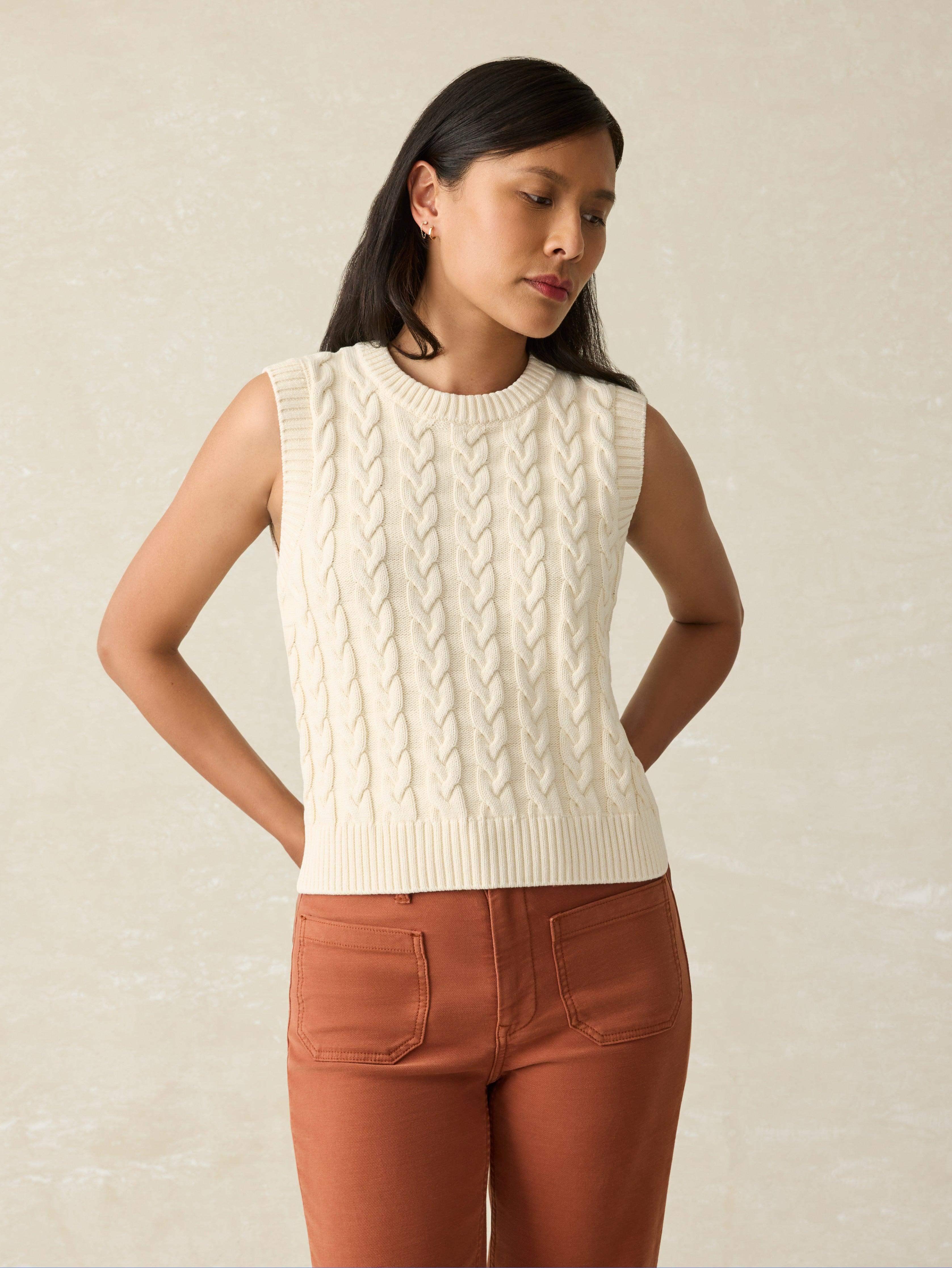 Sunwashed Sweater Vest - White Shell