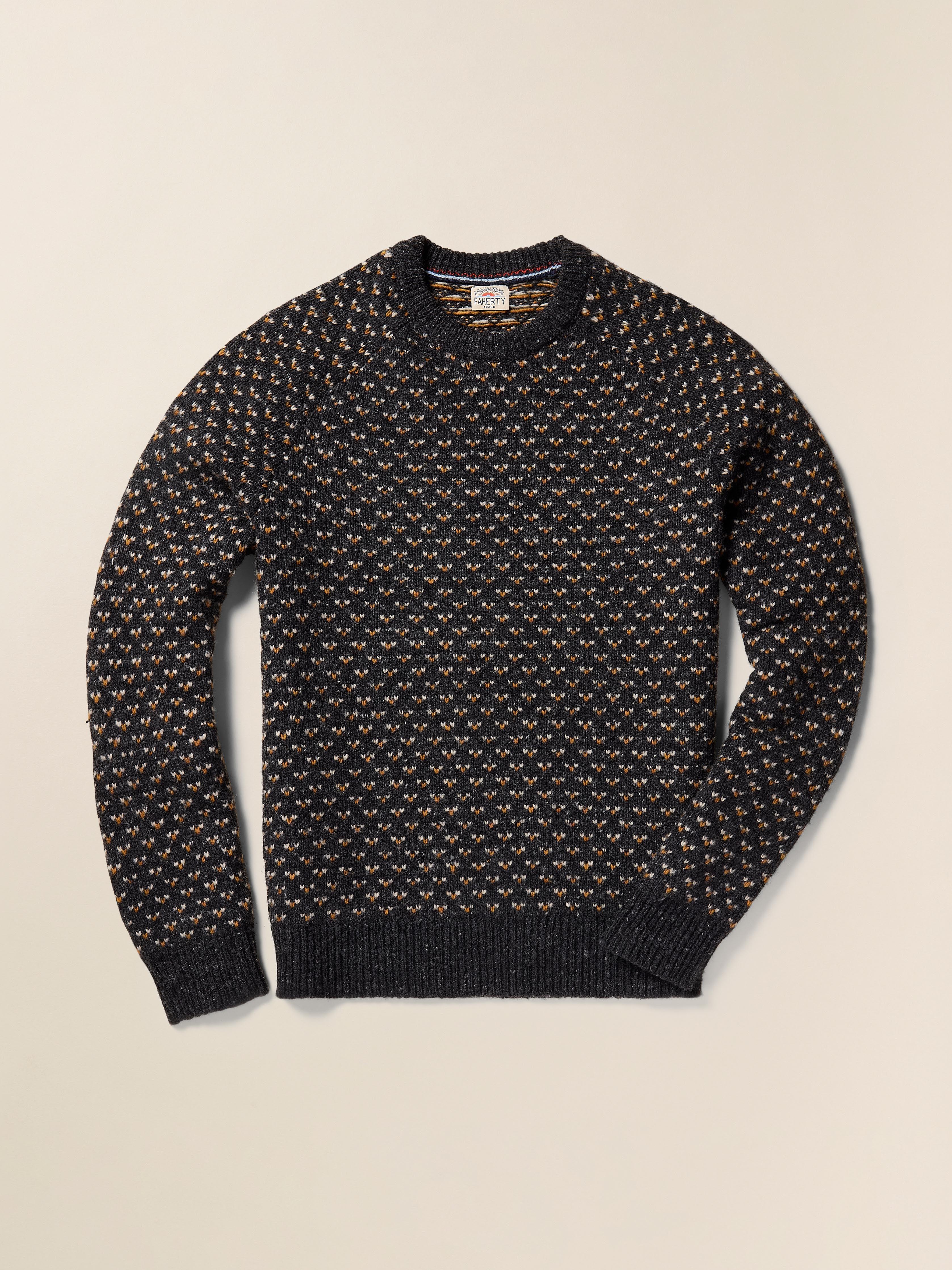 Donegal Crew Sweater - Charcoal Birdseye Marl