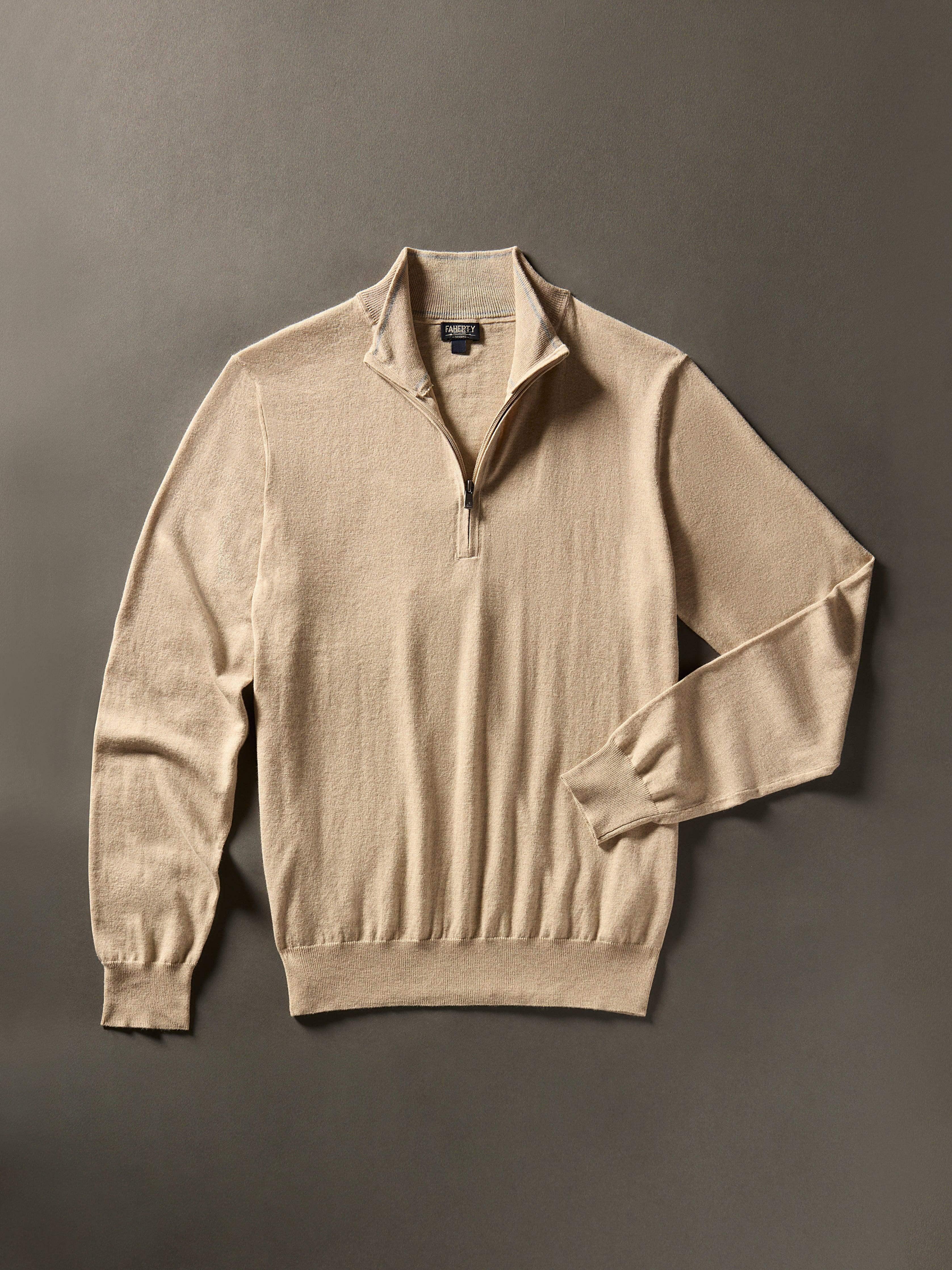 Movement™ Quarter Zip Sweater - Soft Dune Heather