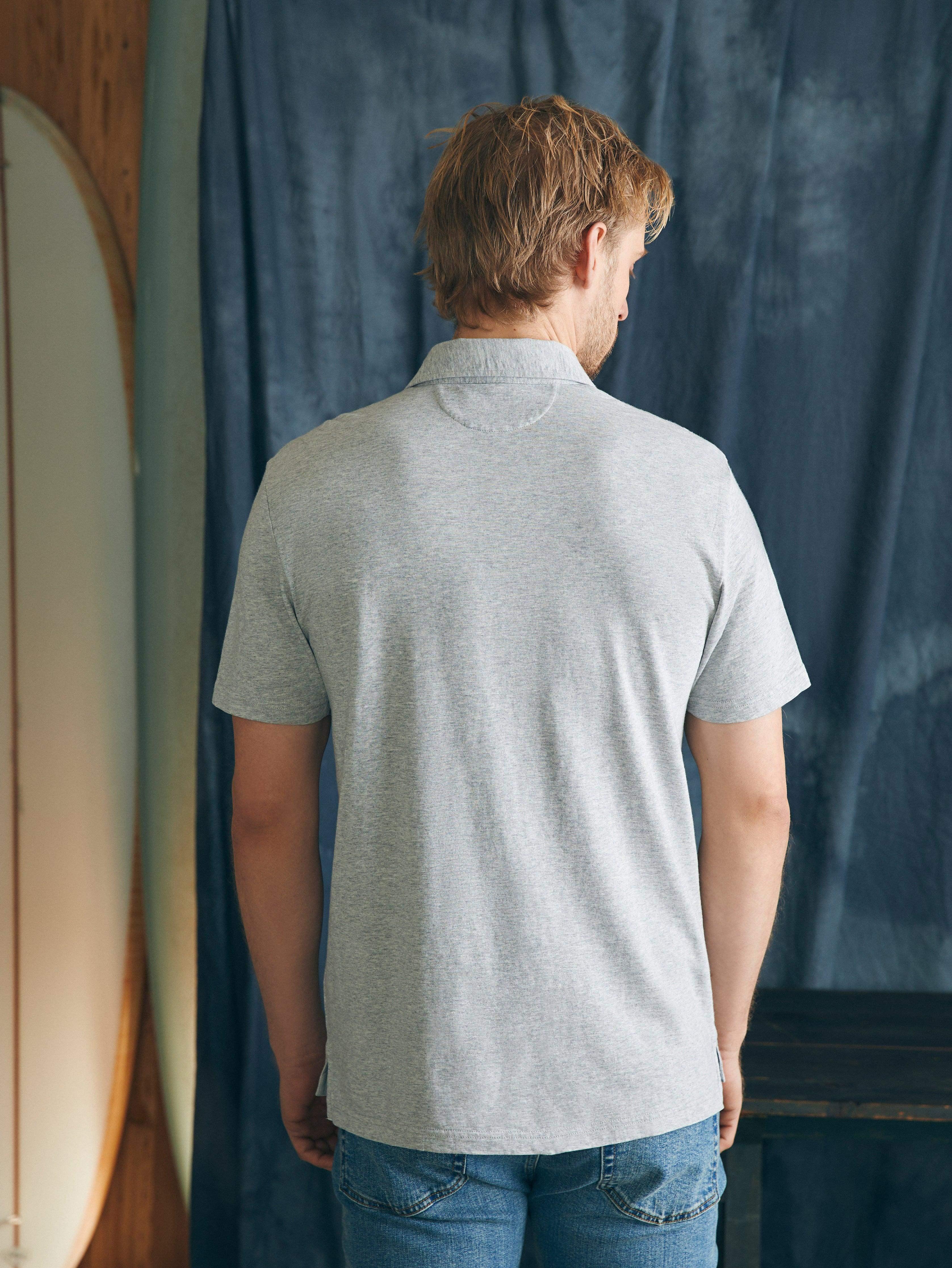 Sunwashed T-Shirt Polo - Heather Grey