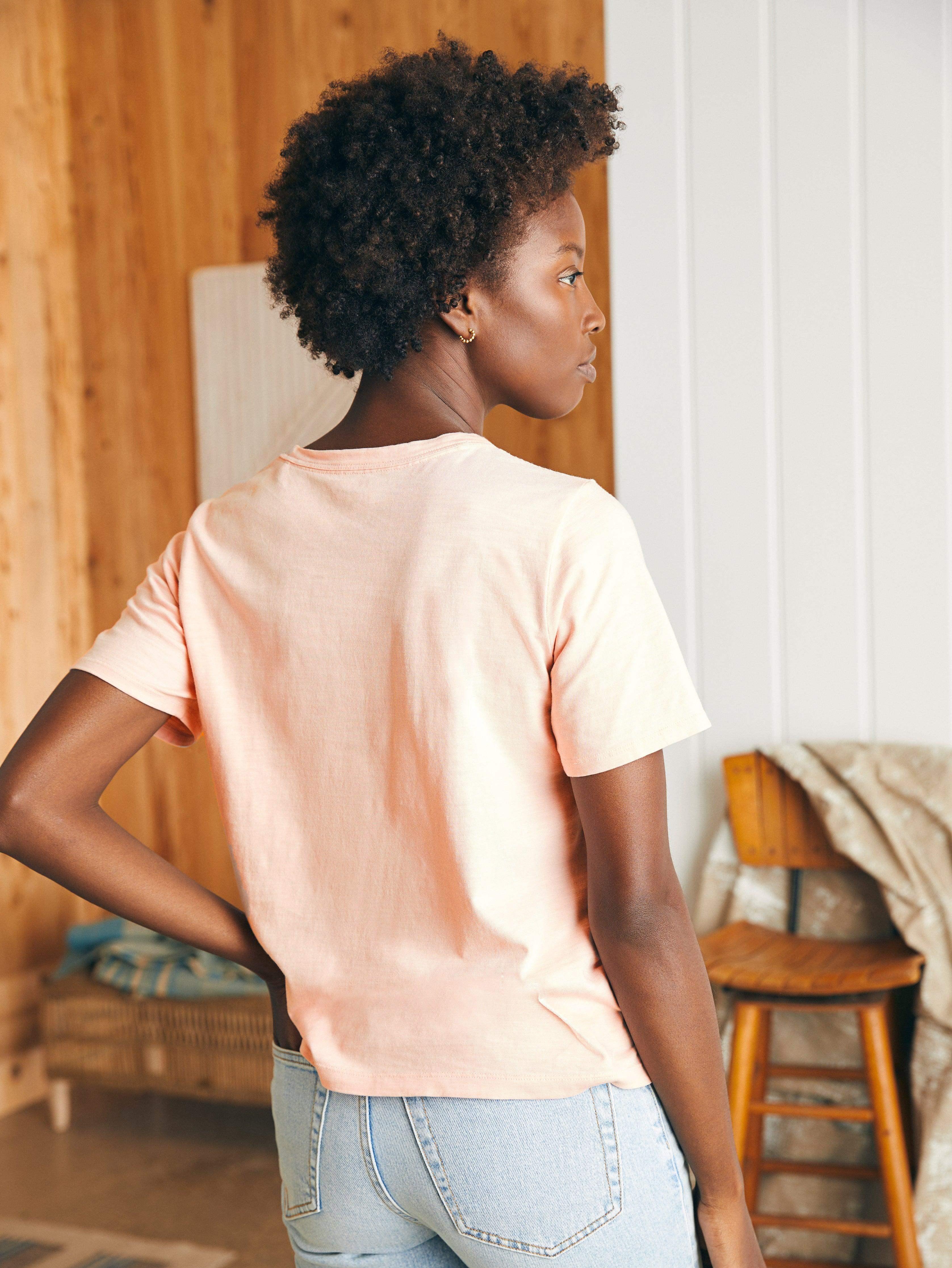 Sunwashed Crew Tee - Peach Whip