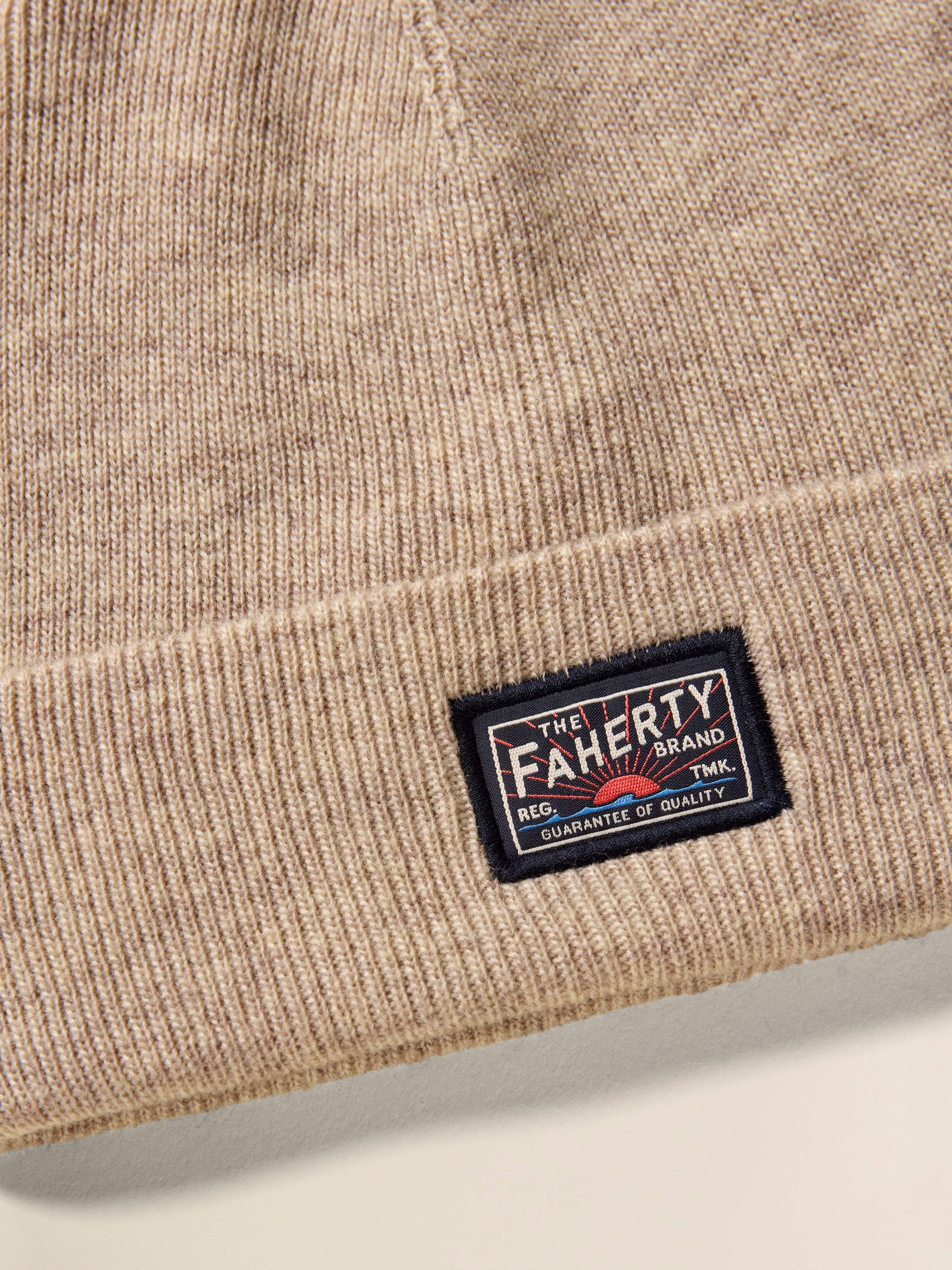 Faherty Logo Beanie - Oatmeal Heather