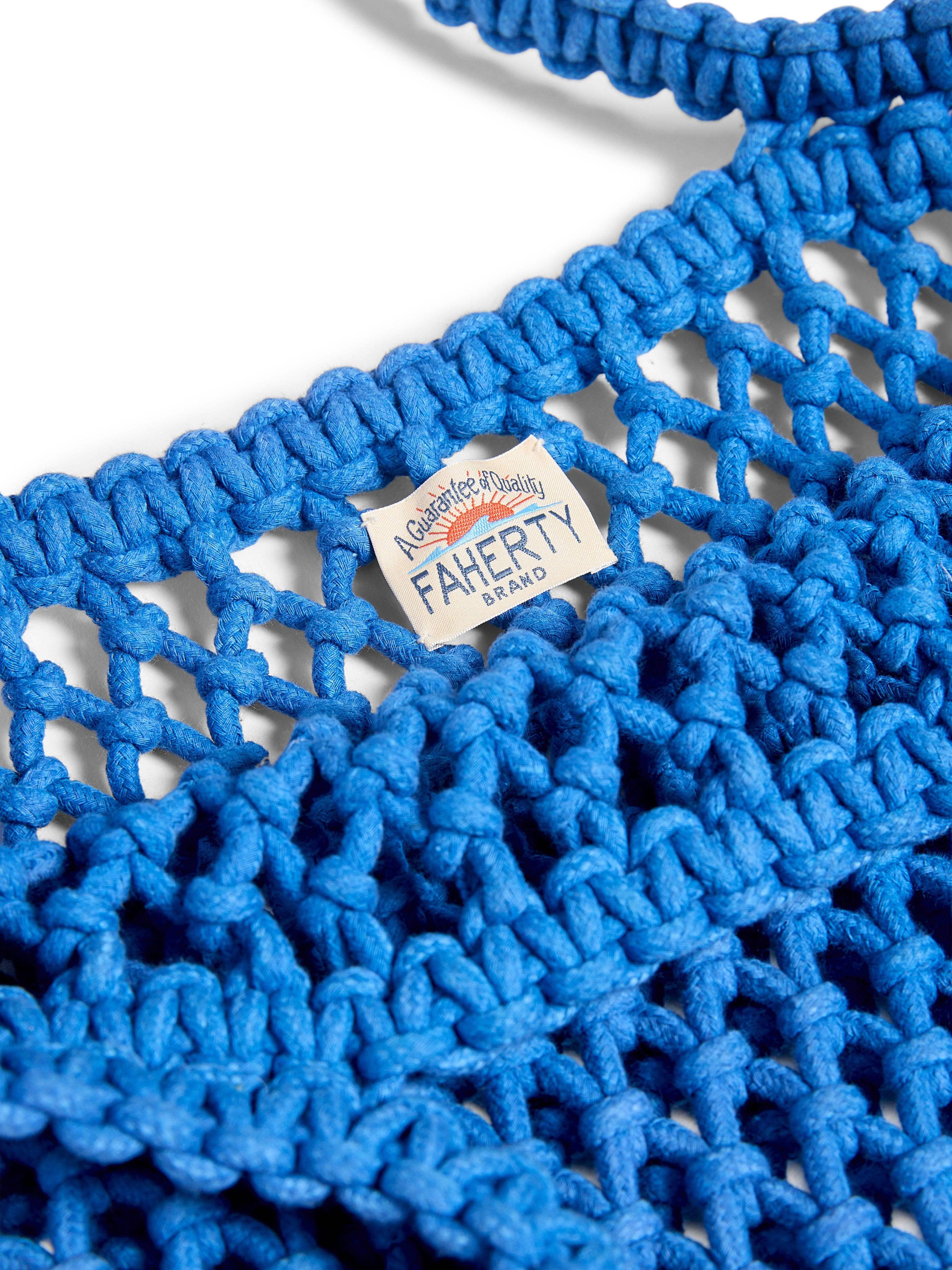 Sunwashed Macrame Tote - Strong Blue