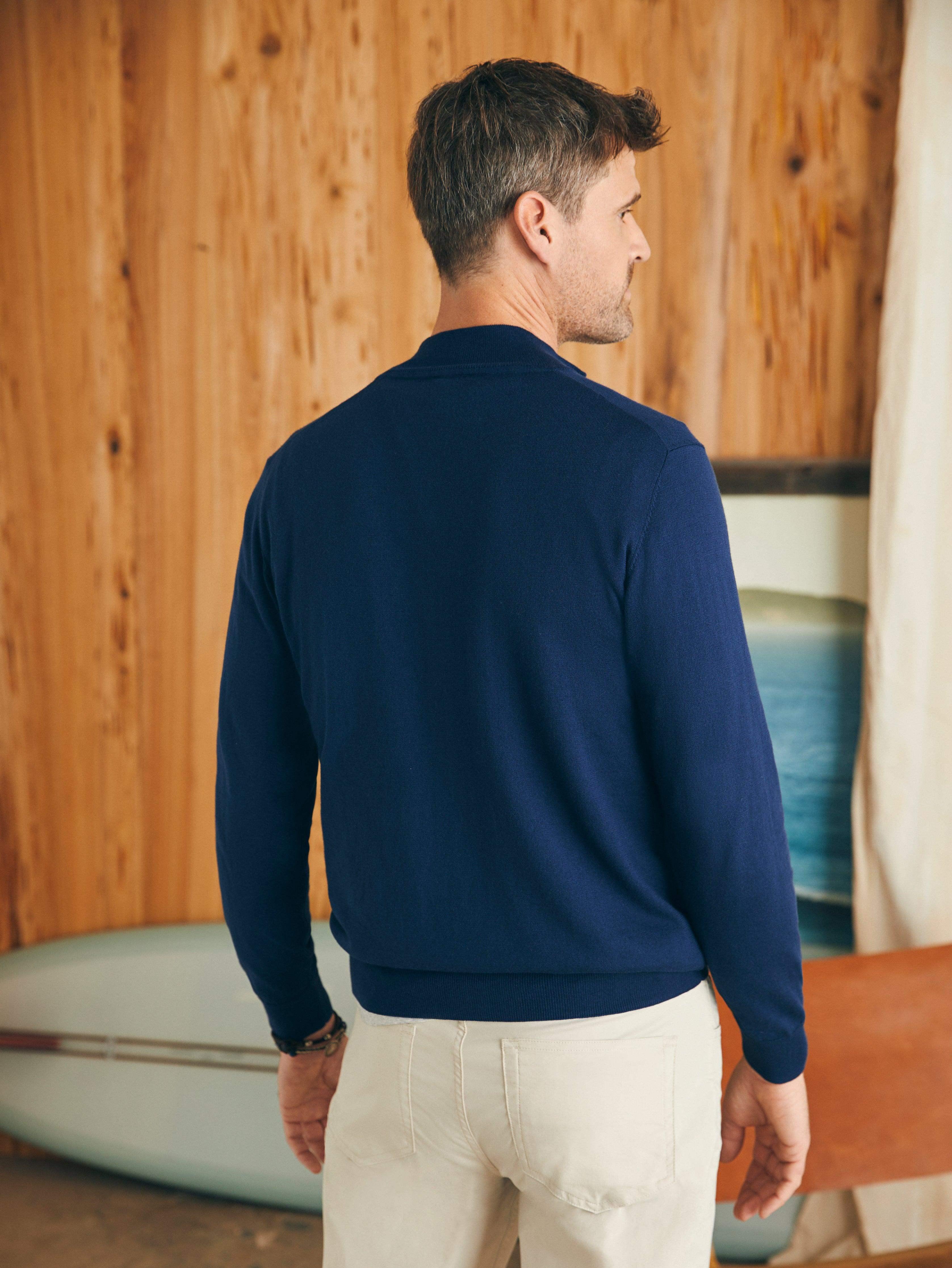 Movement™ Quarter Zip Sweater - Marine Navy Heather