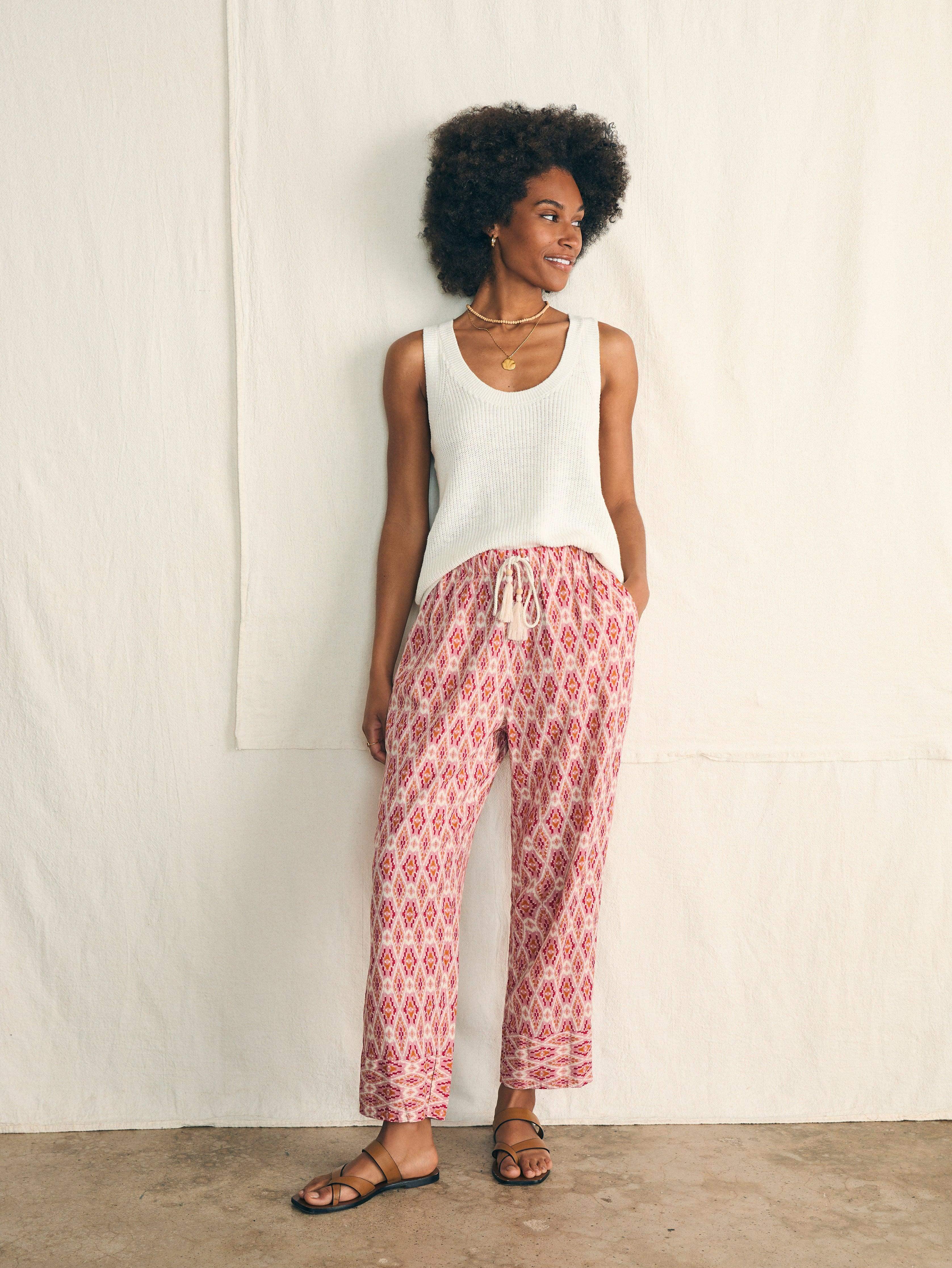 Pacific Beach Linen Pant - Clara Ikat