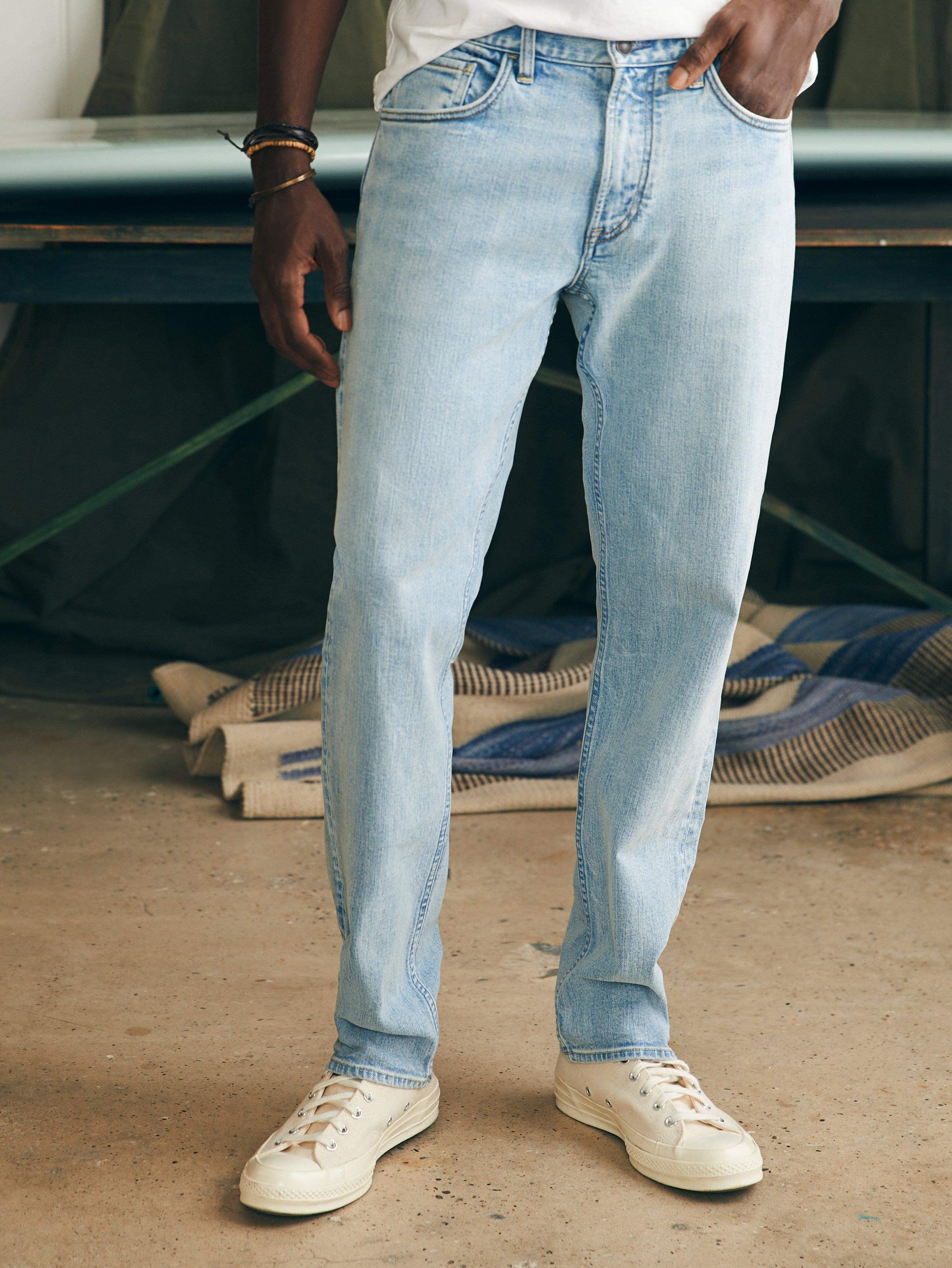 Organic Cotton Slim Straight Denim (30" Inseam) - Somerset Blue