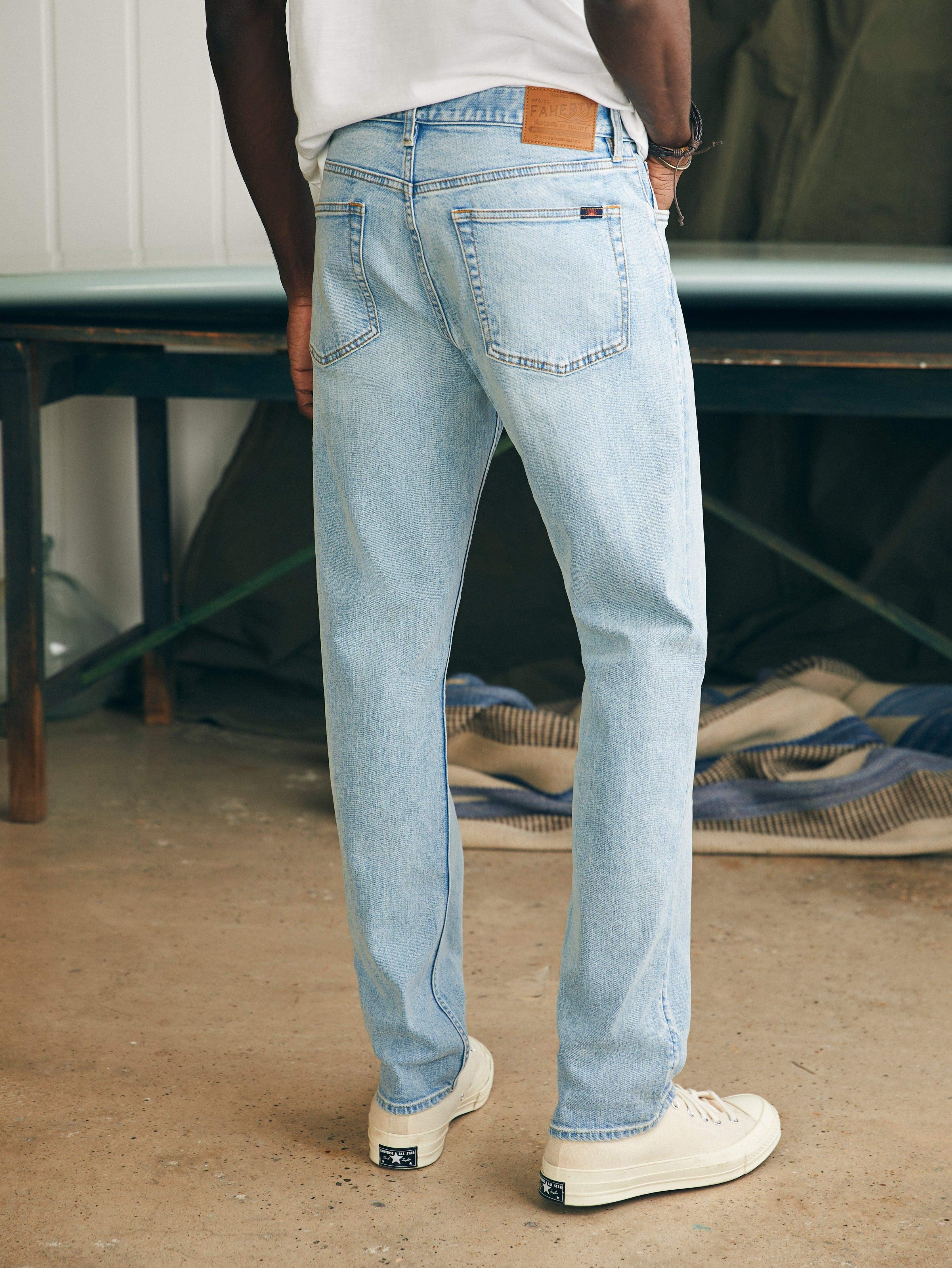 Organic Cotton Slim Straight Denim (30" Inseam) - Somerset Blue