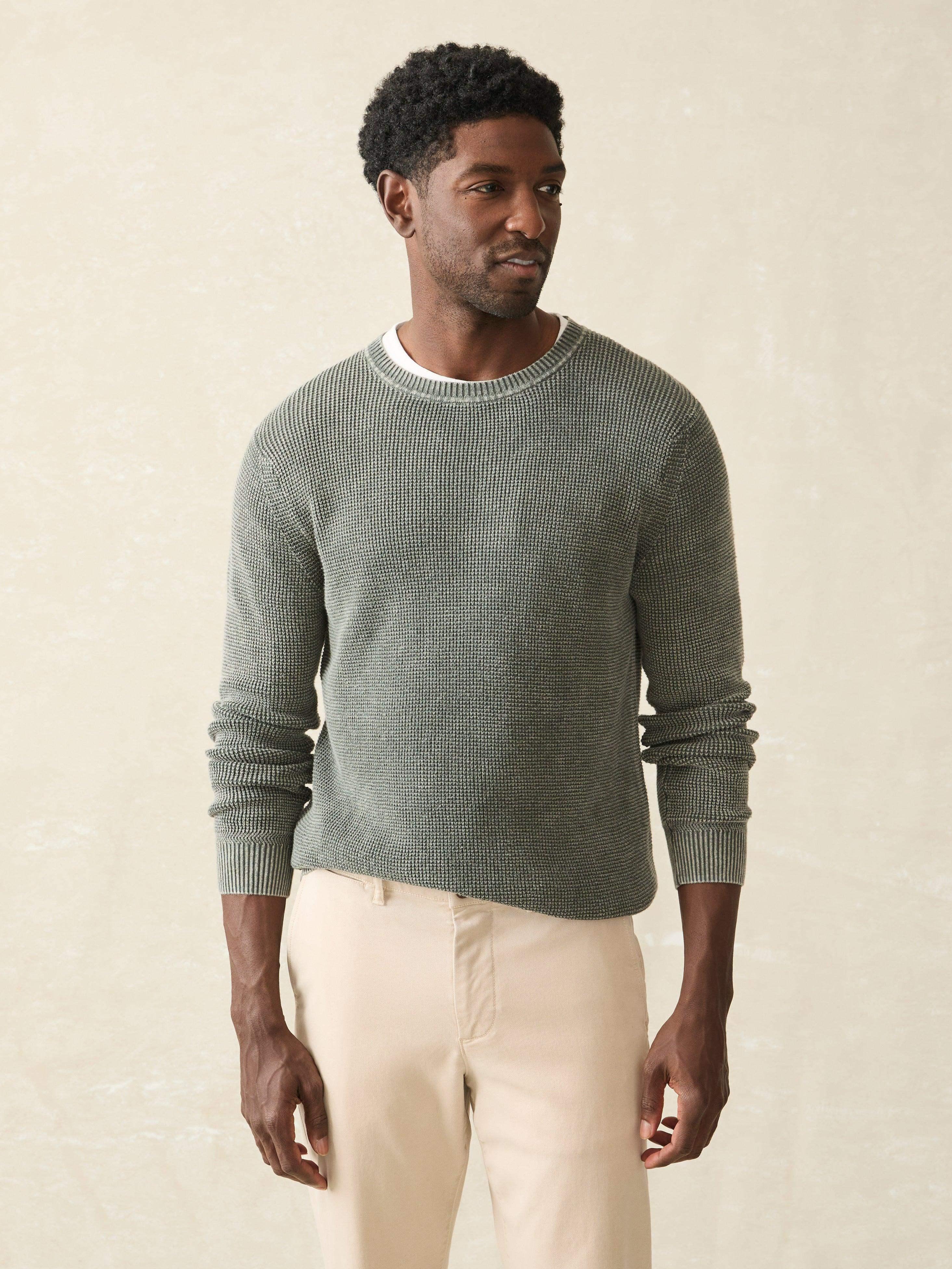 Sunwashed Crewneck Sweater - Mountain Olive