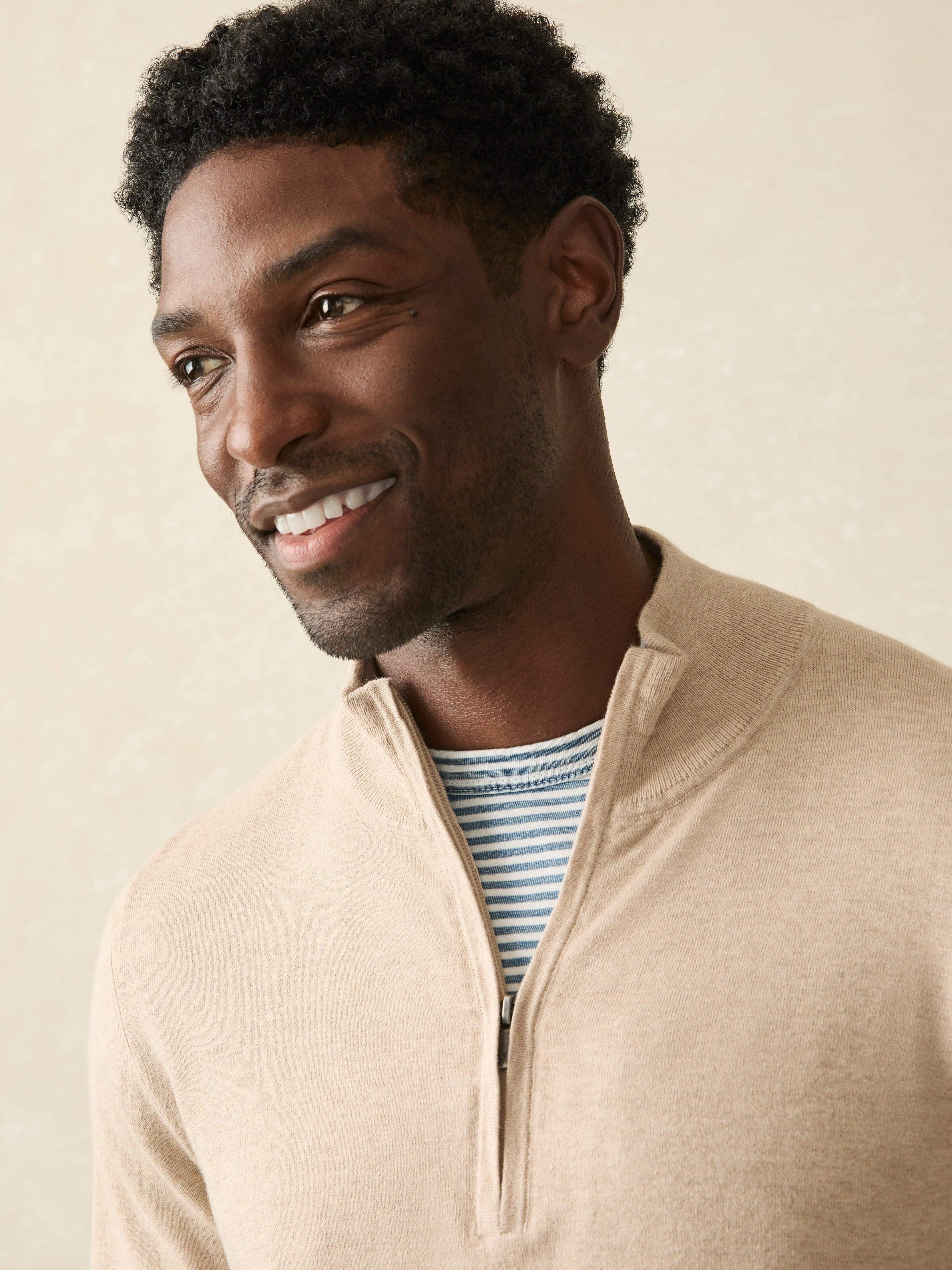 Movement™ Quarter Zip Sweater - Soft Dune Heather