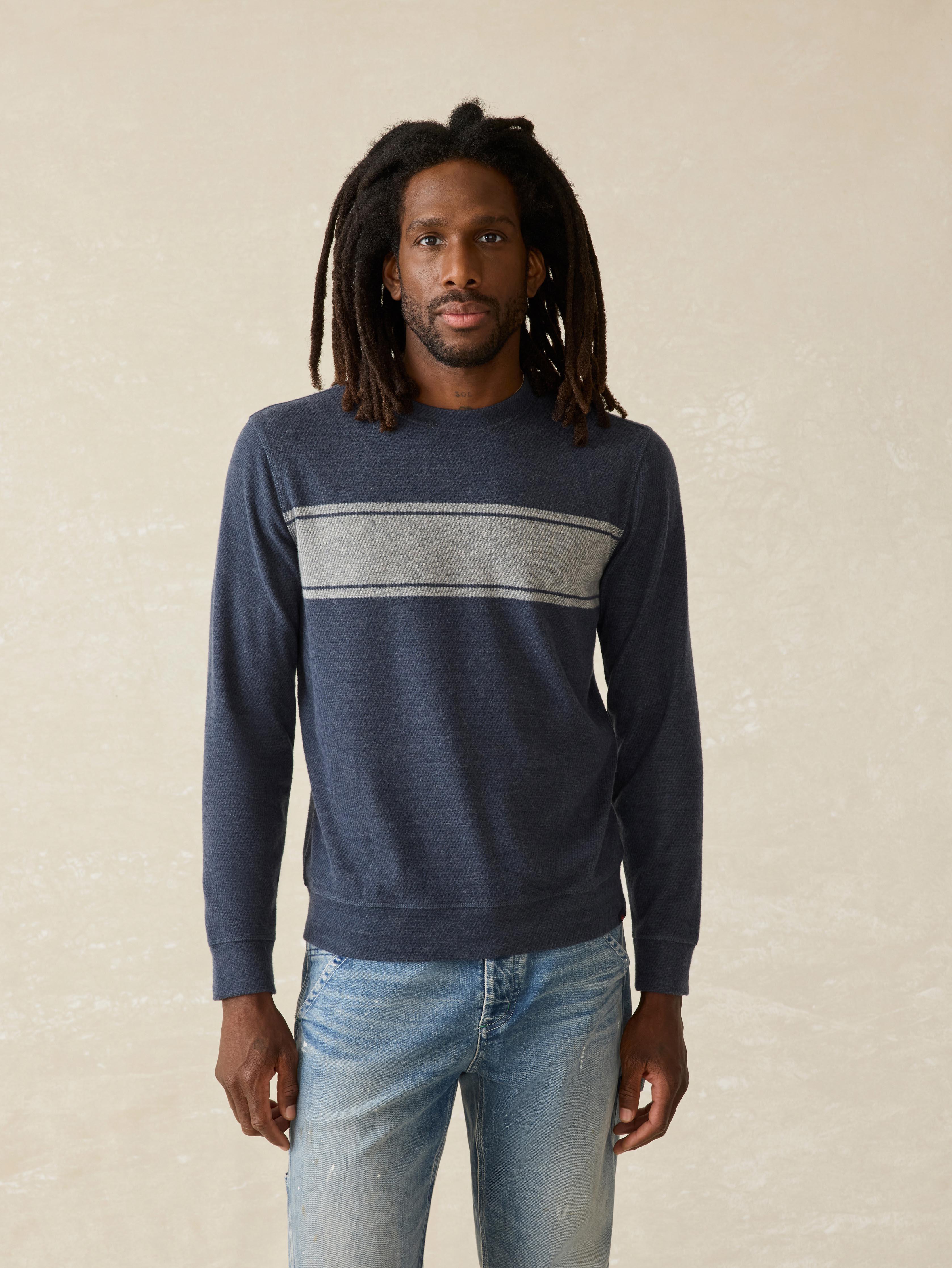 Legend™ Surf Stripe Sweater Crew - Brighton Navy Surf Stripe