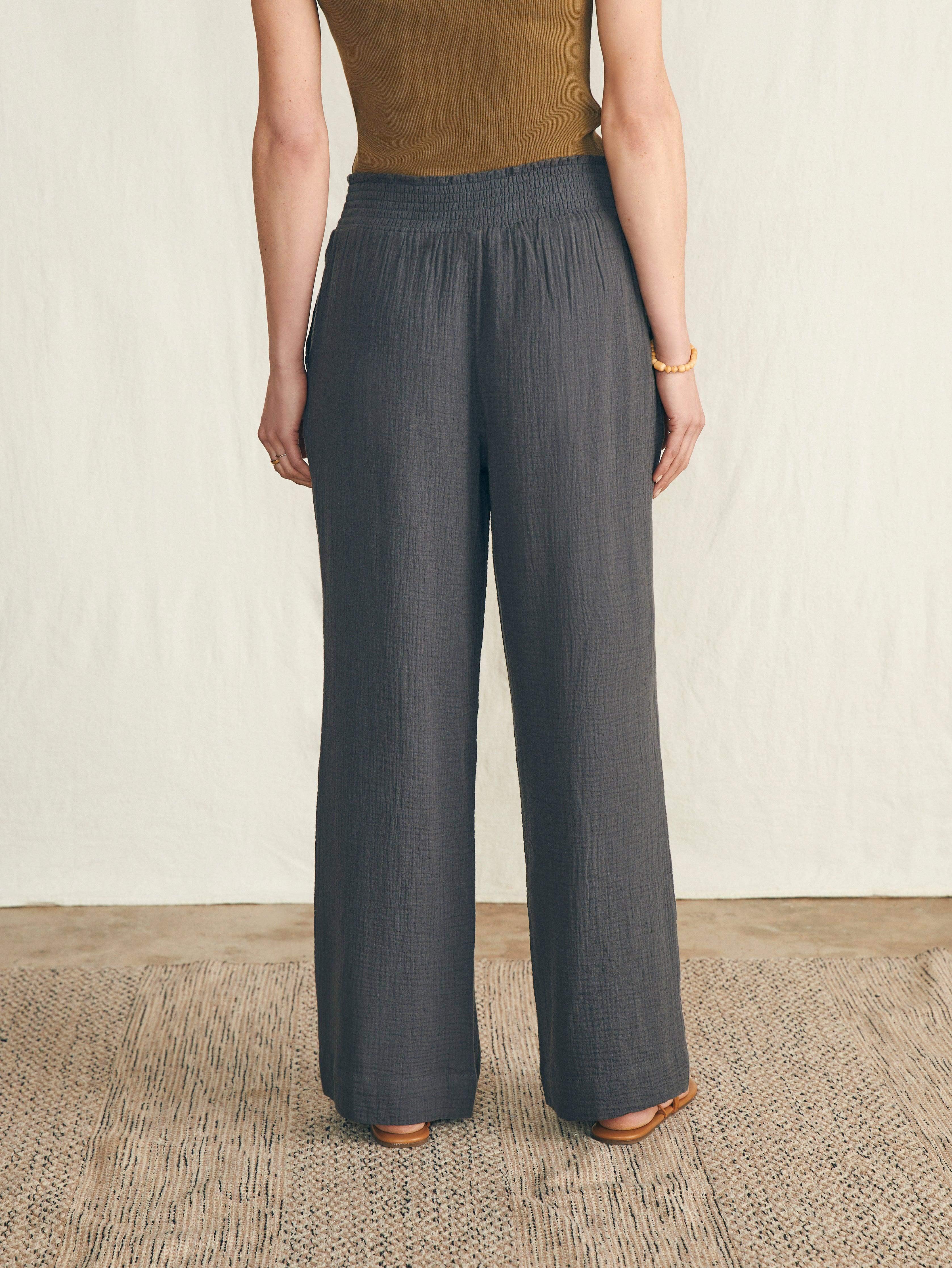 Dream Cotton Gauze Wide Leg Pant - Washed Black