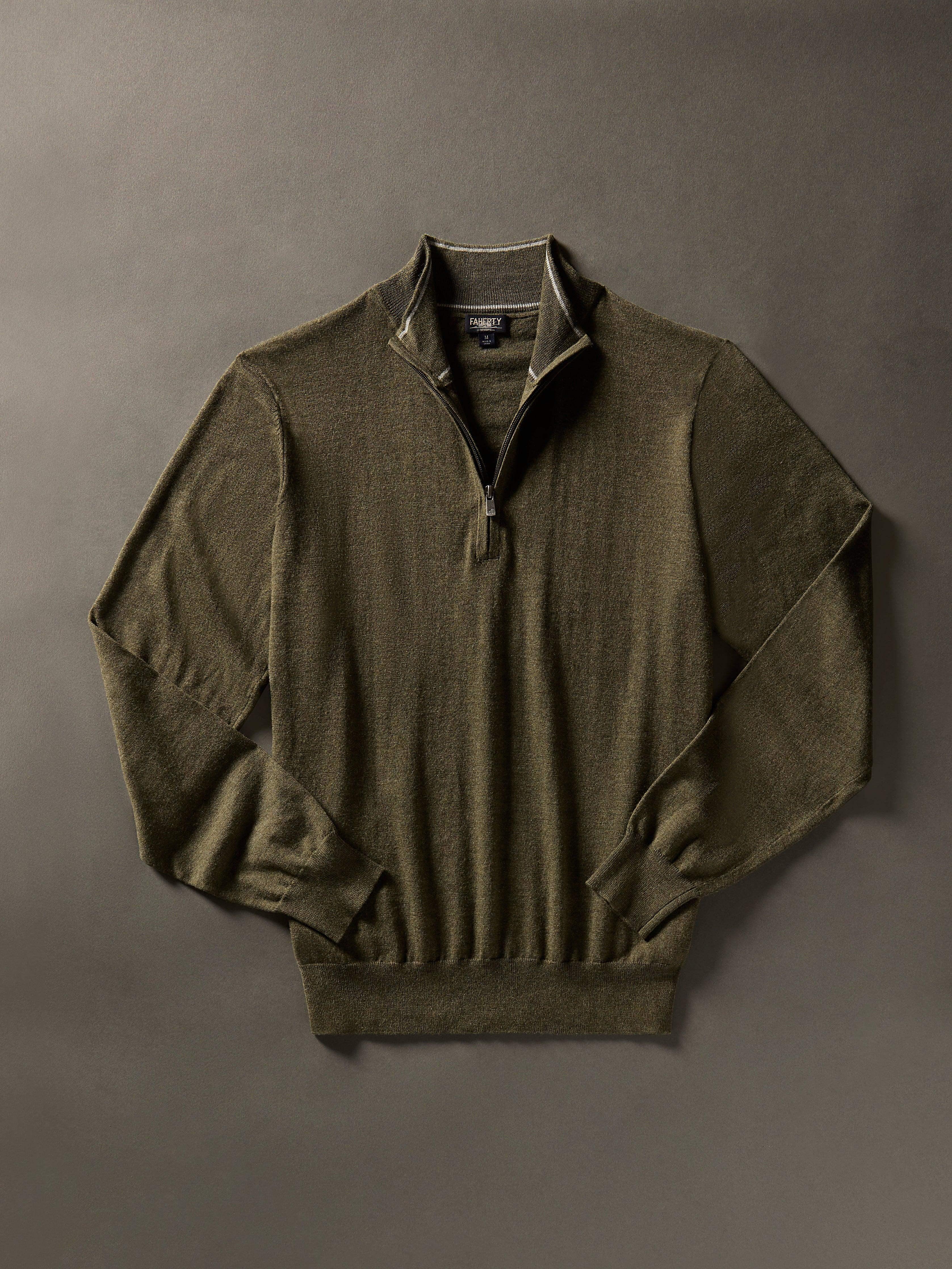 Movement™ Quarter Zip Sweater - Olive Ridge Heather