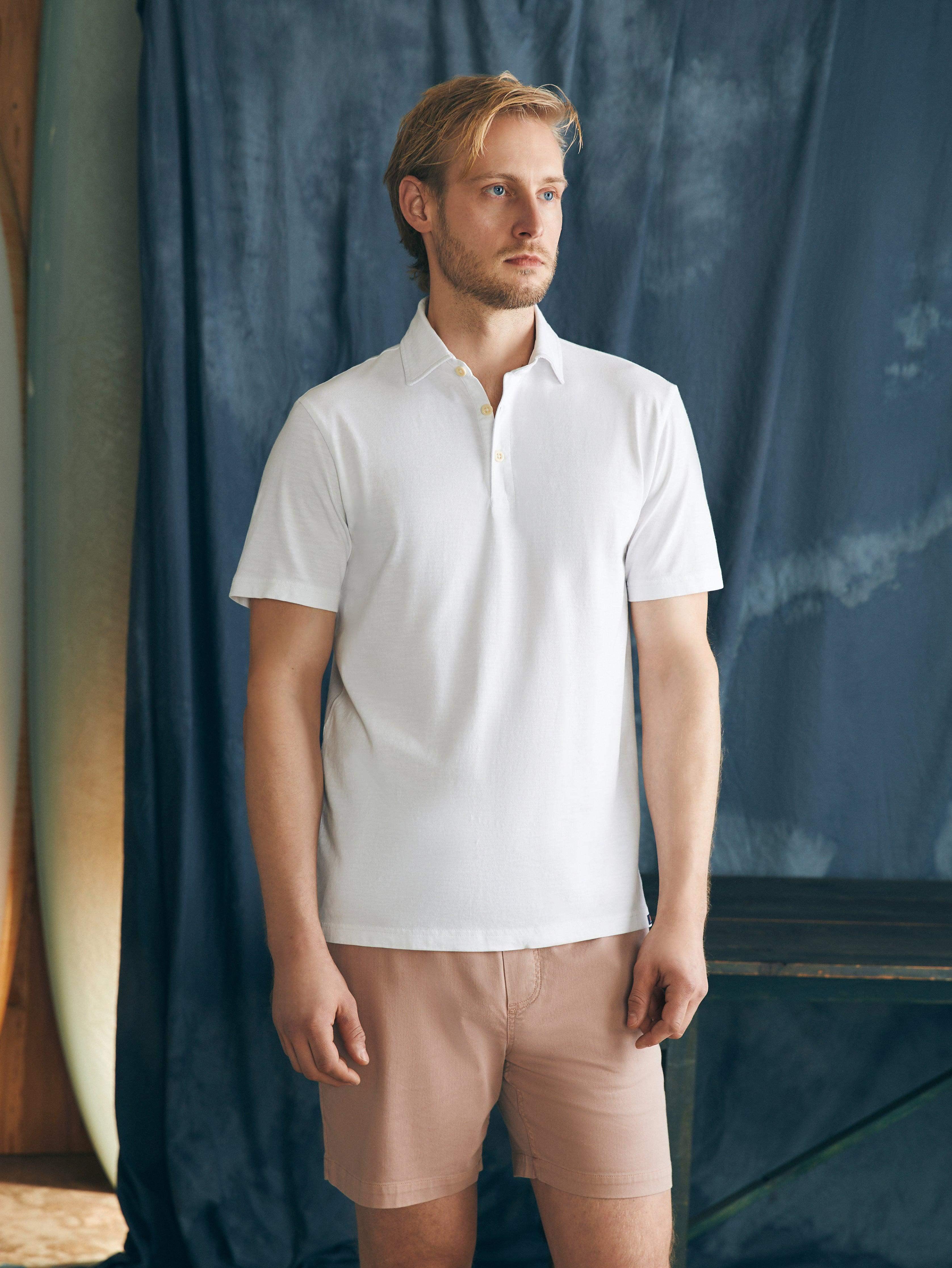 Sunwashed T-Shirt Polo - White