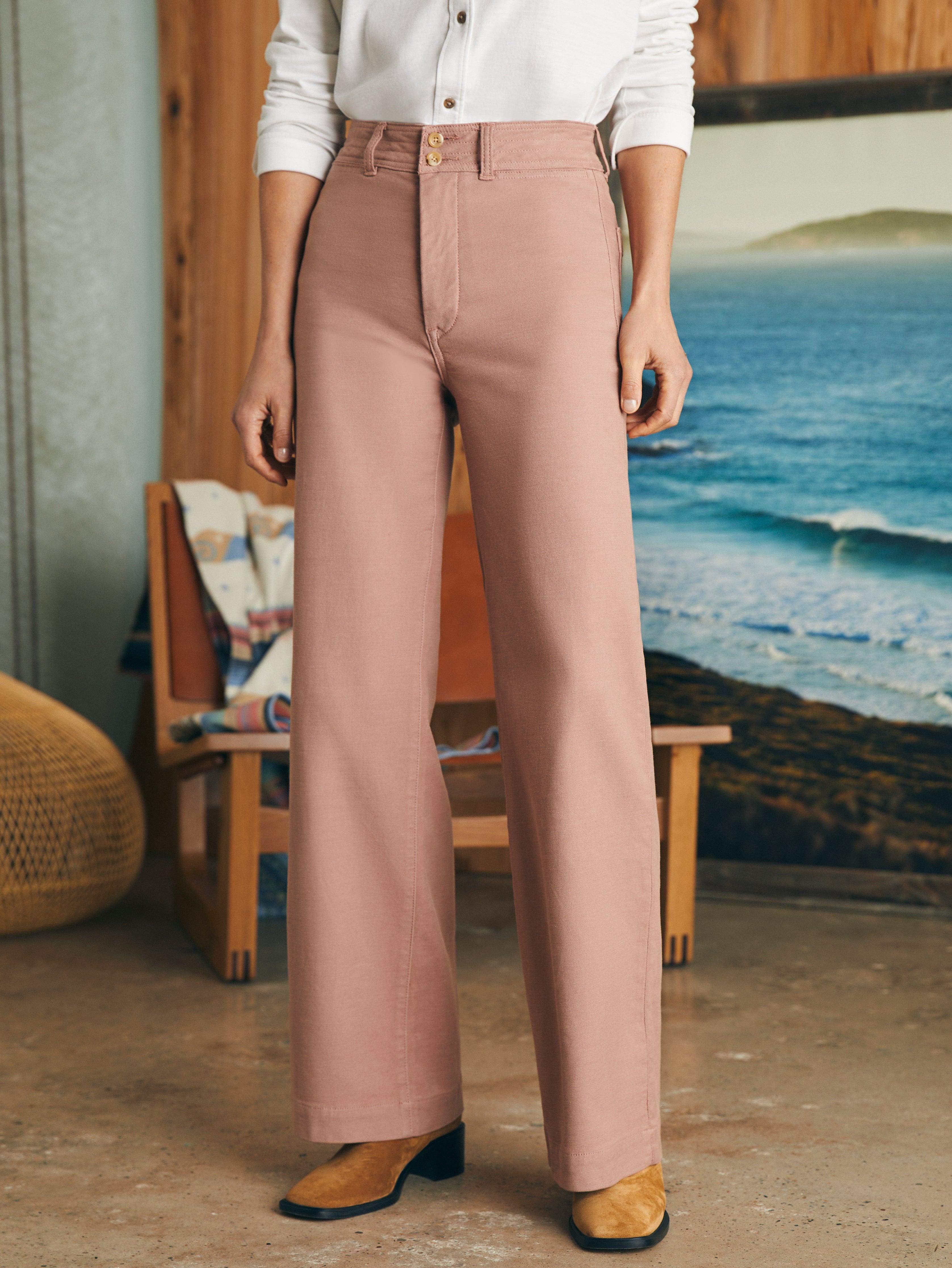 Stretch Terry Harbor Pant - Wood Rose