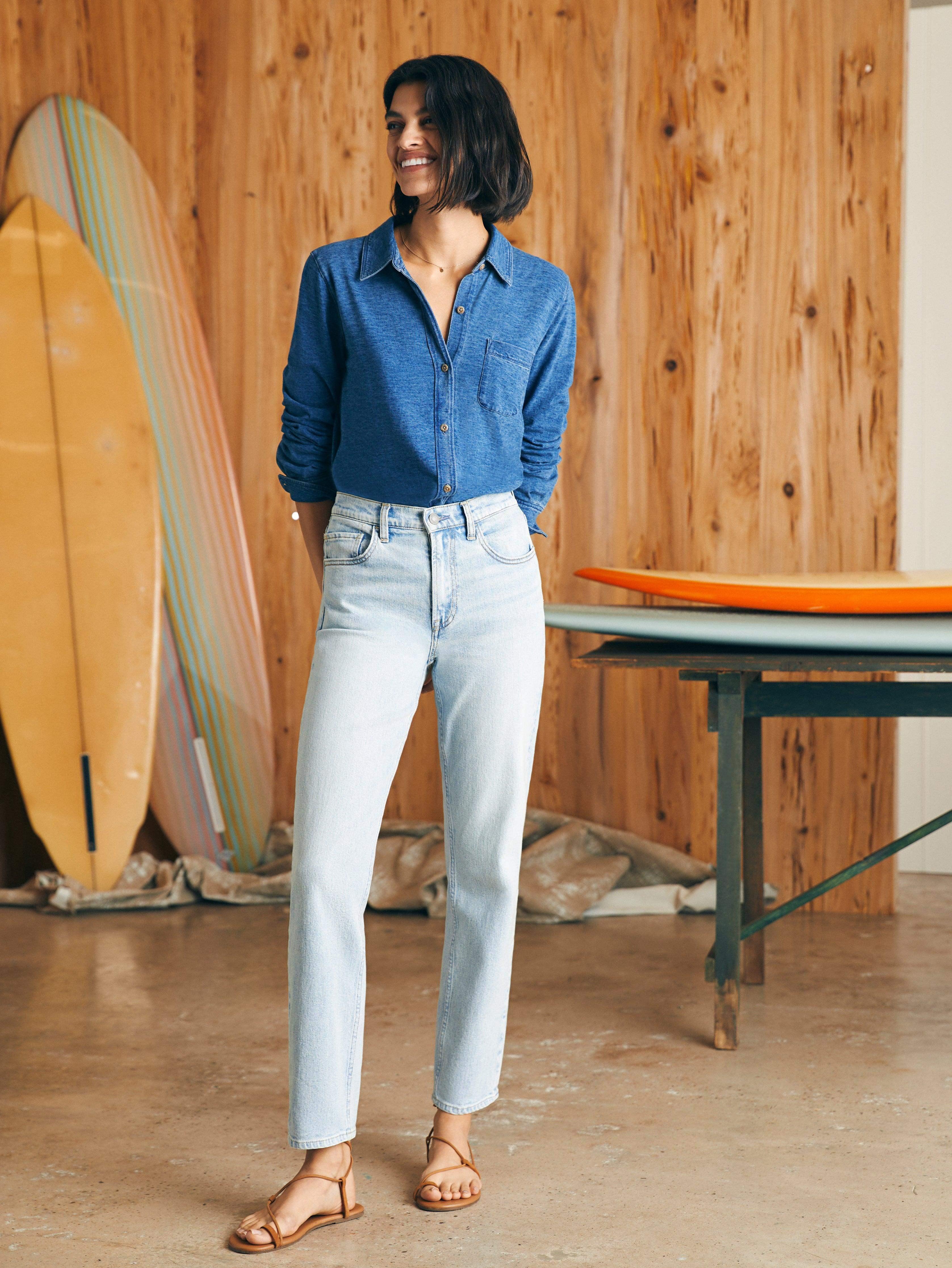 Organic Cotton Slim Straight Denim - Cloudbreak Wash