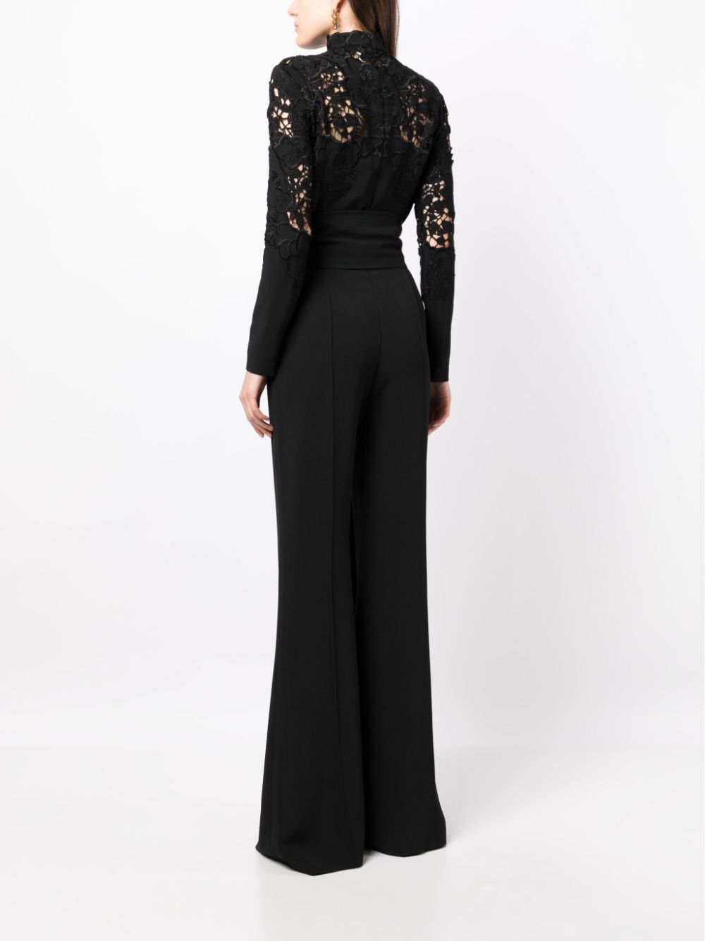 guipure-lace high-neck jumpsuit