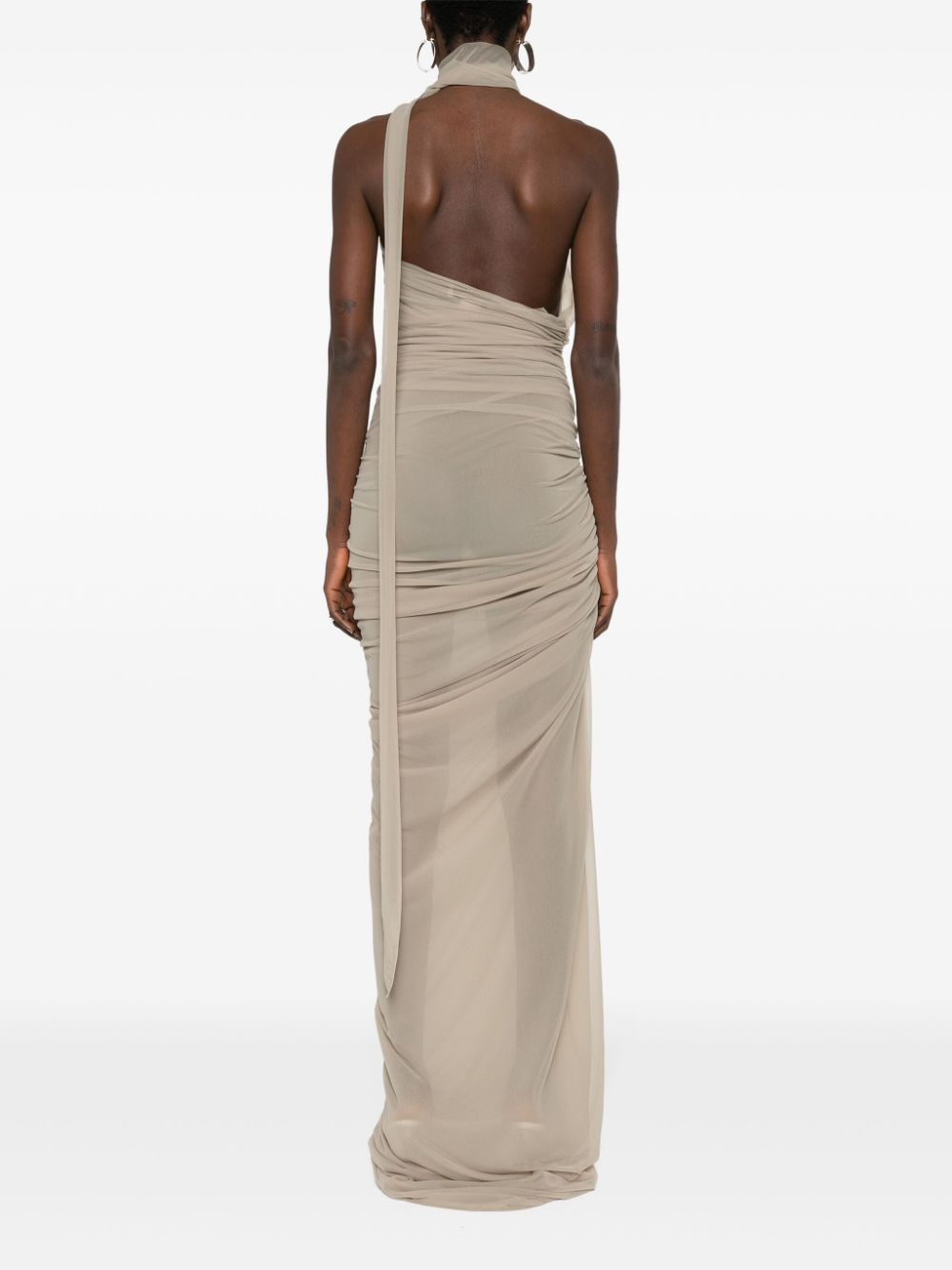 draped georgette maxi dress