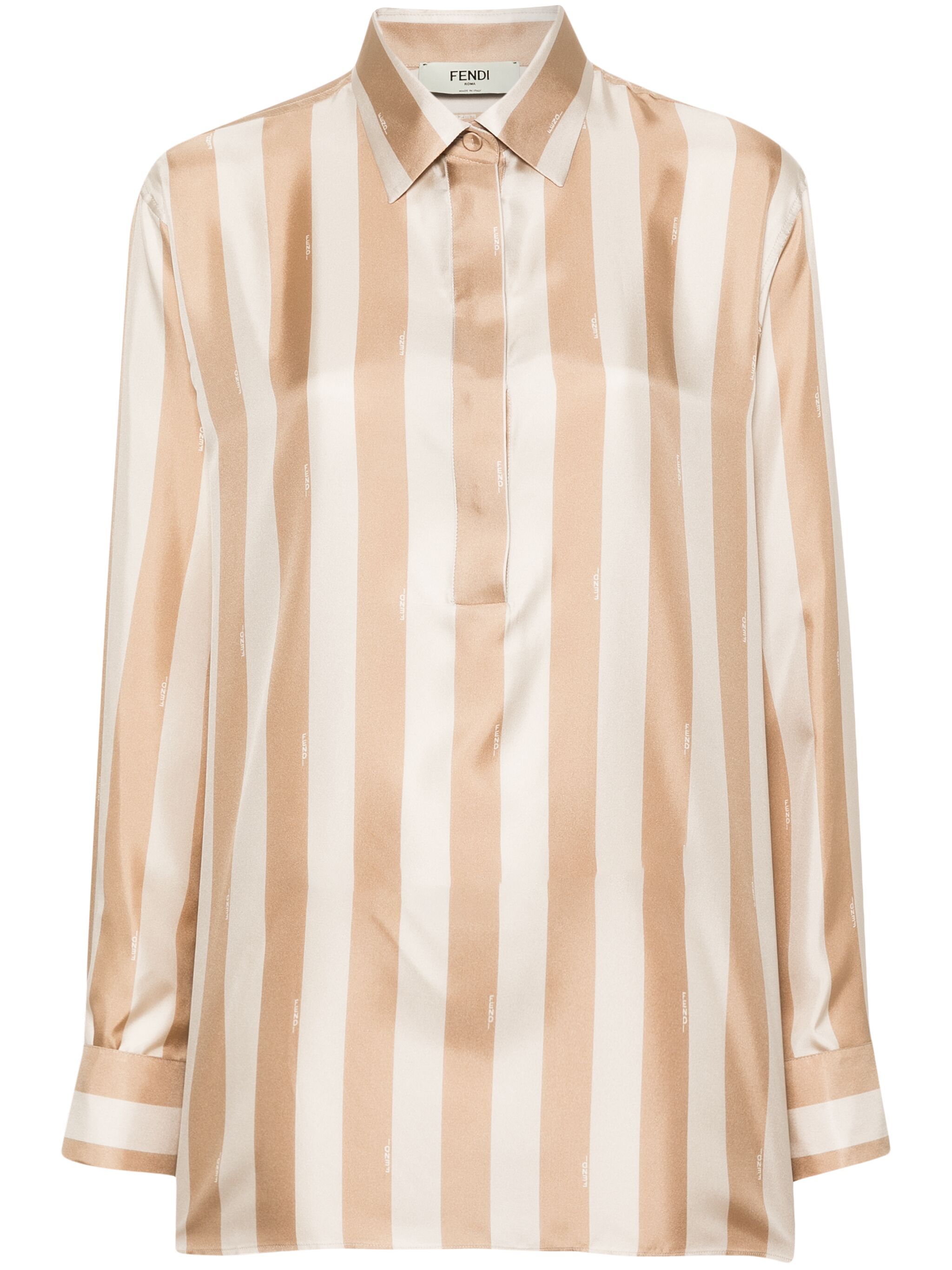 Pequin-stripe silk shirt