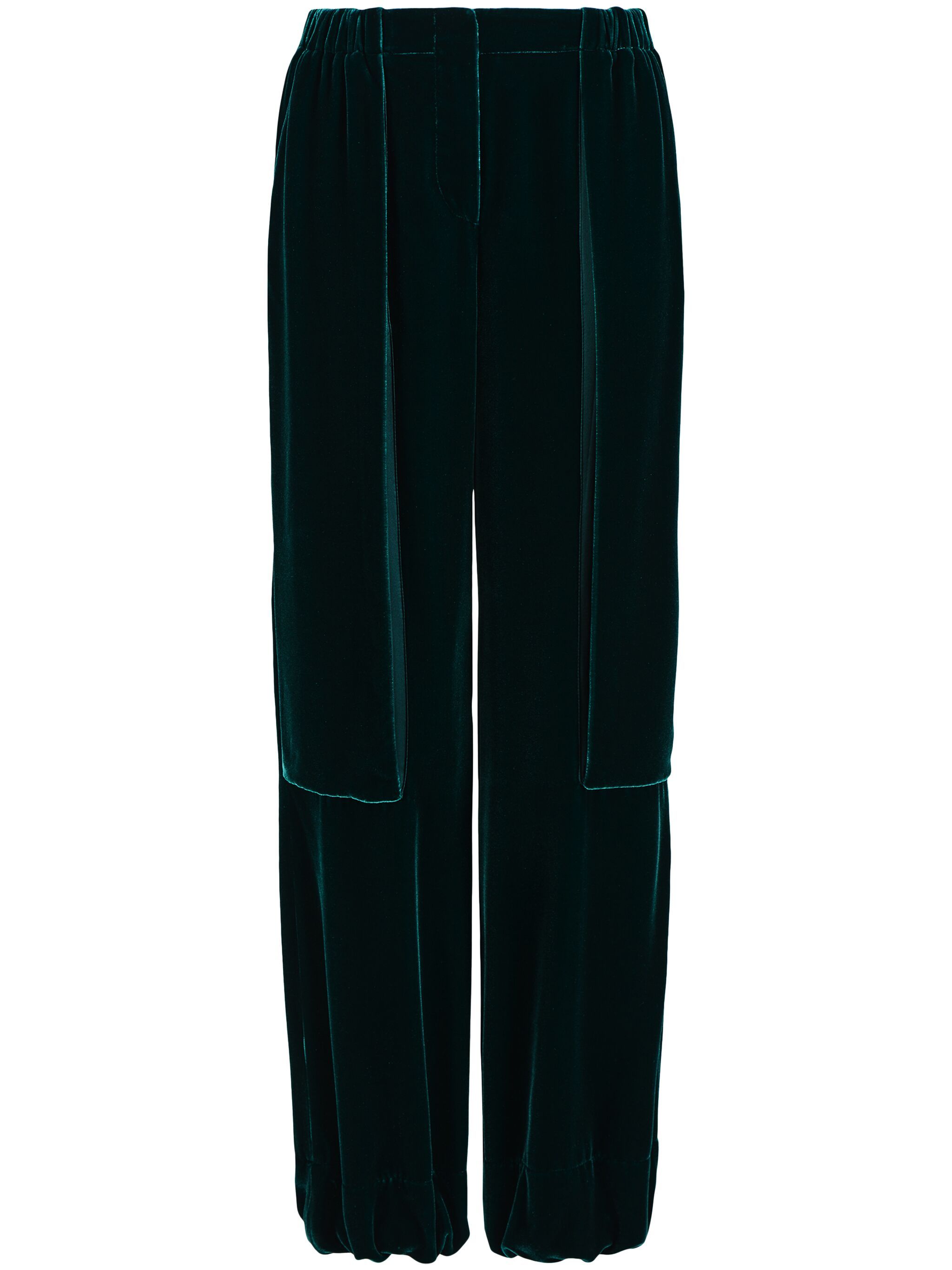 elasticated-waistband velvet trousers