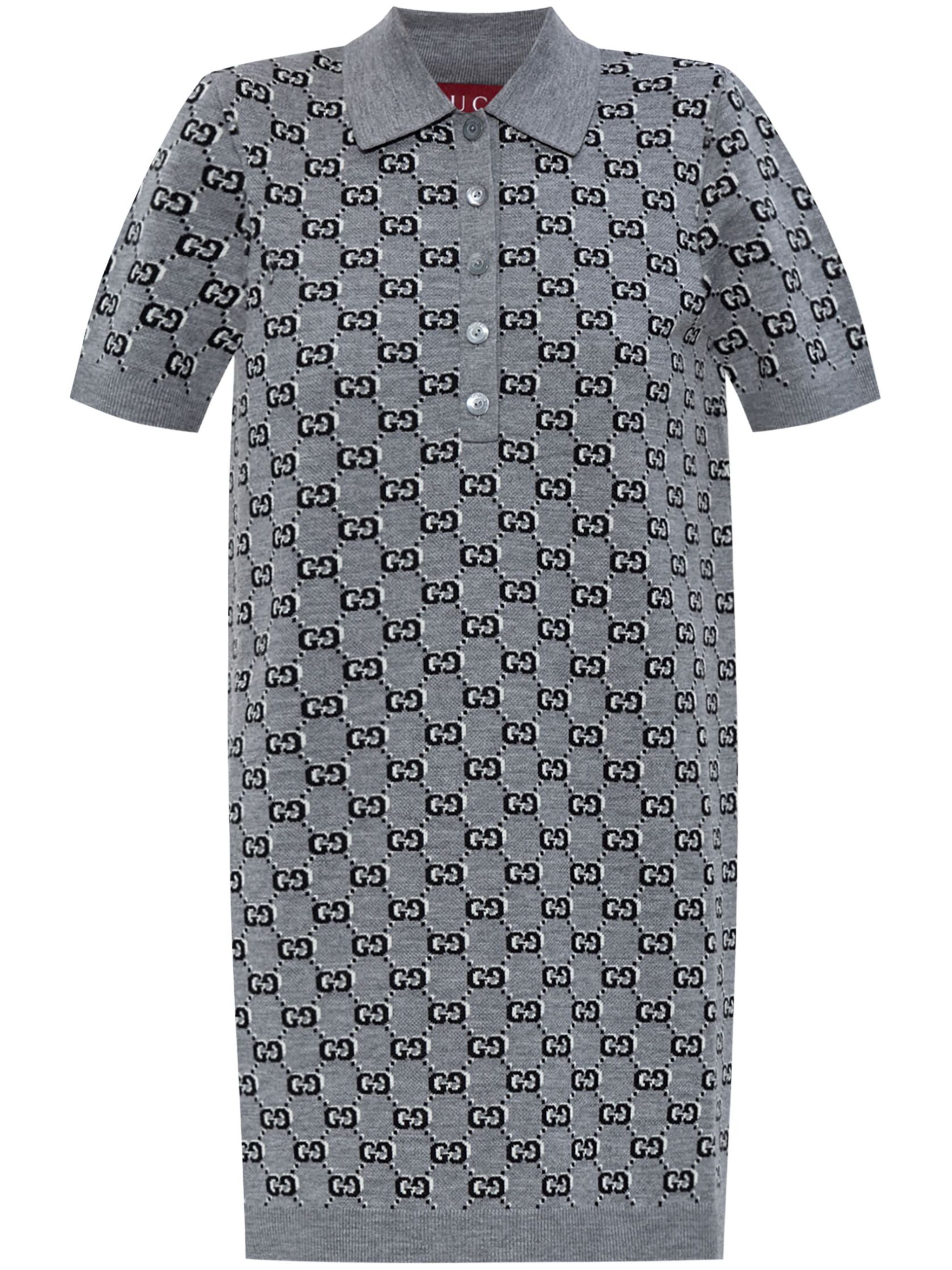 wool jacquard polo dress