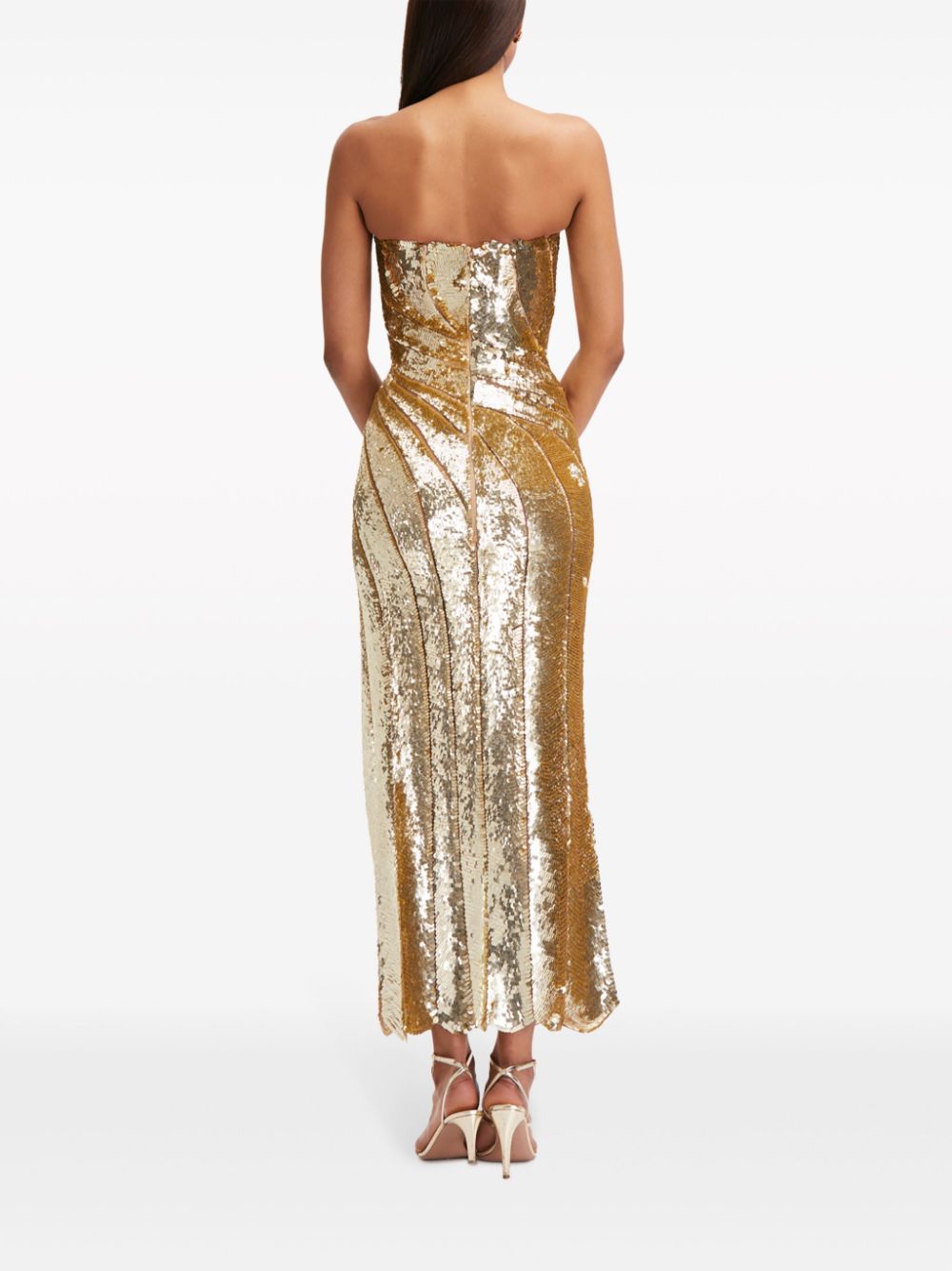 sequinned wave midi dress