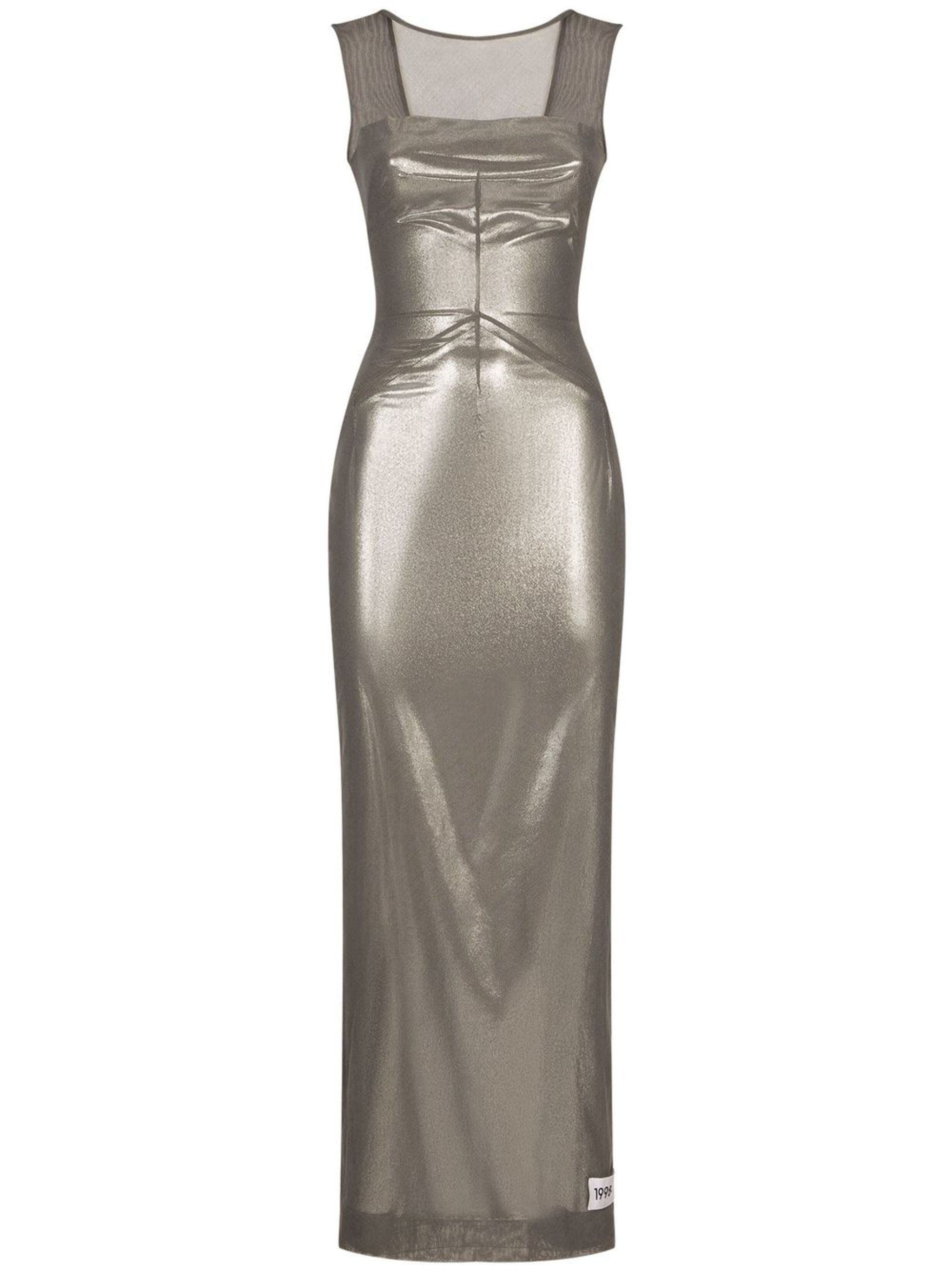 KIM DOLCE&GABBANA metallic-finish ankle-length dress