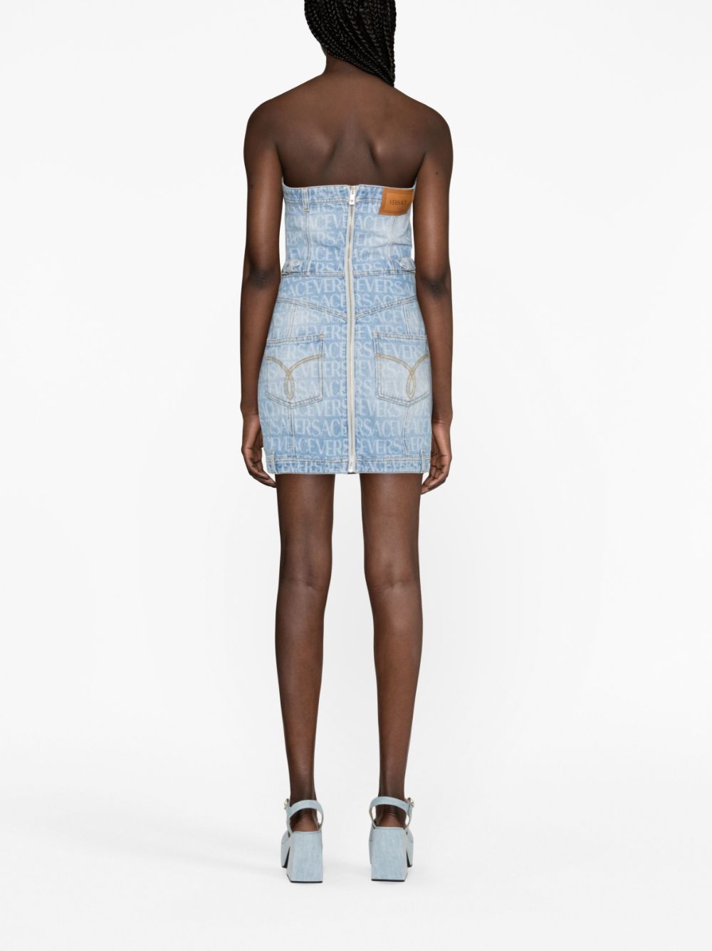 Versace Allover denim minidress