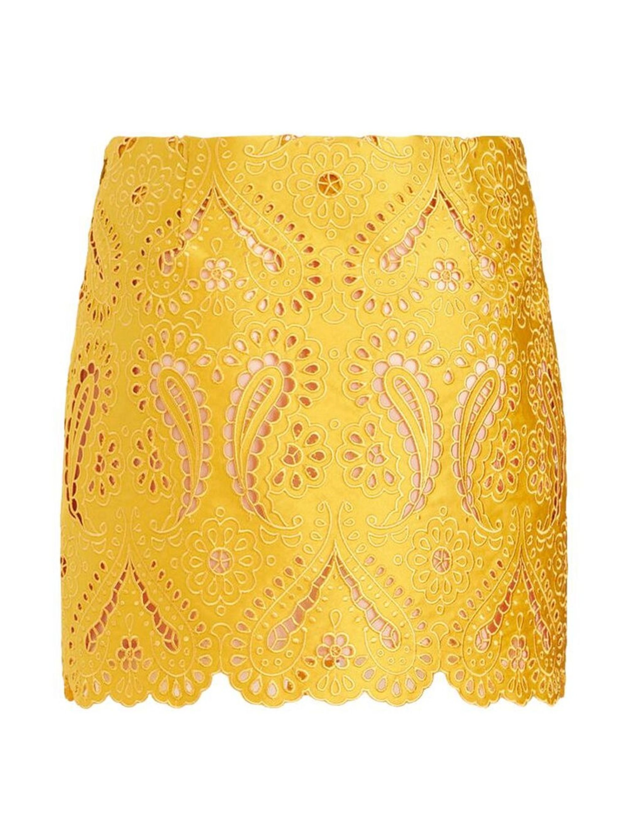 embroidered design mini skirt