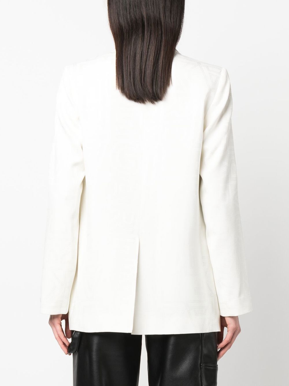 logo-jacquard double-breasted blazer