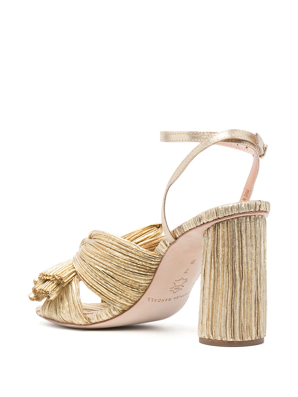 Camellia pleated leather sandals